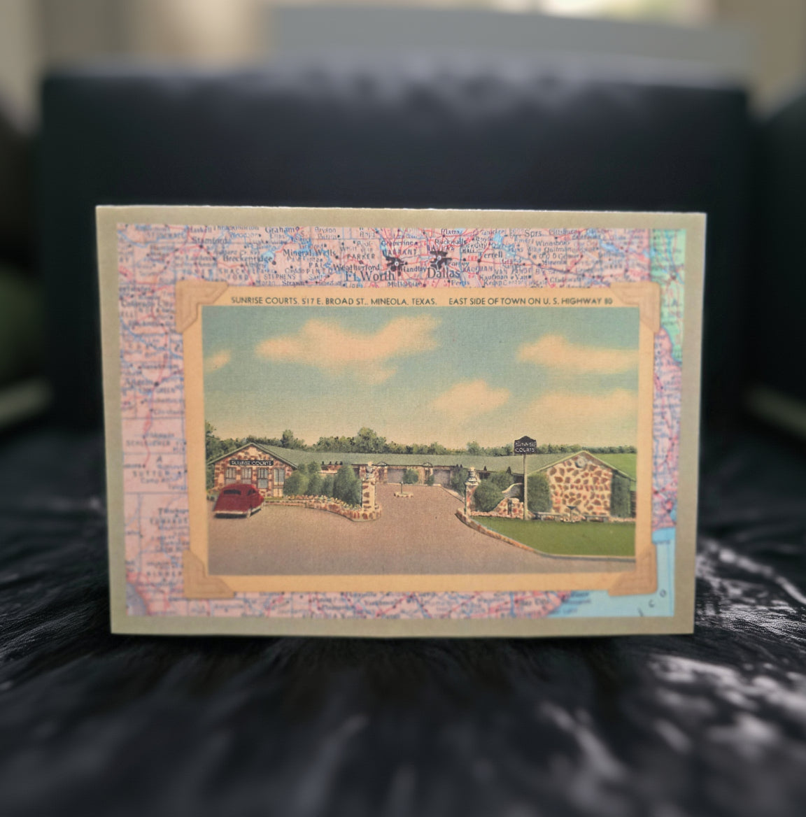 Beautifully Hand Crafted Custom Created Greeting Card Series by Diane Stegman "Sunrise Courts Mineola, Texas"