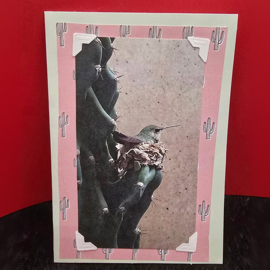 Beautifully Hand Crafted Custom Created Greeting Card Series by Diane Stegman "Hummingbird Nest"