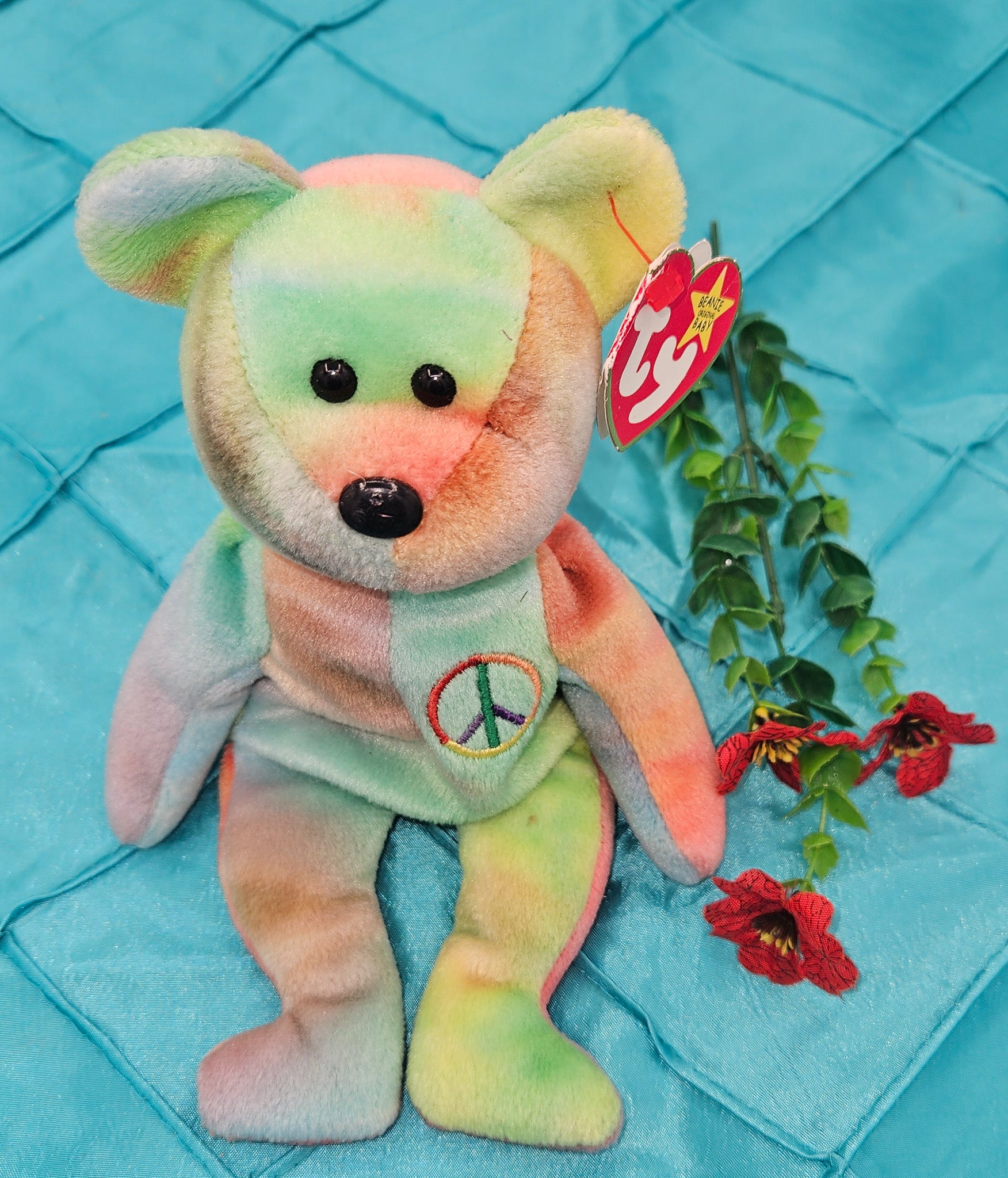 Ty Beanie Babies "Peace the Ty-Dye Bear"