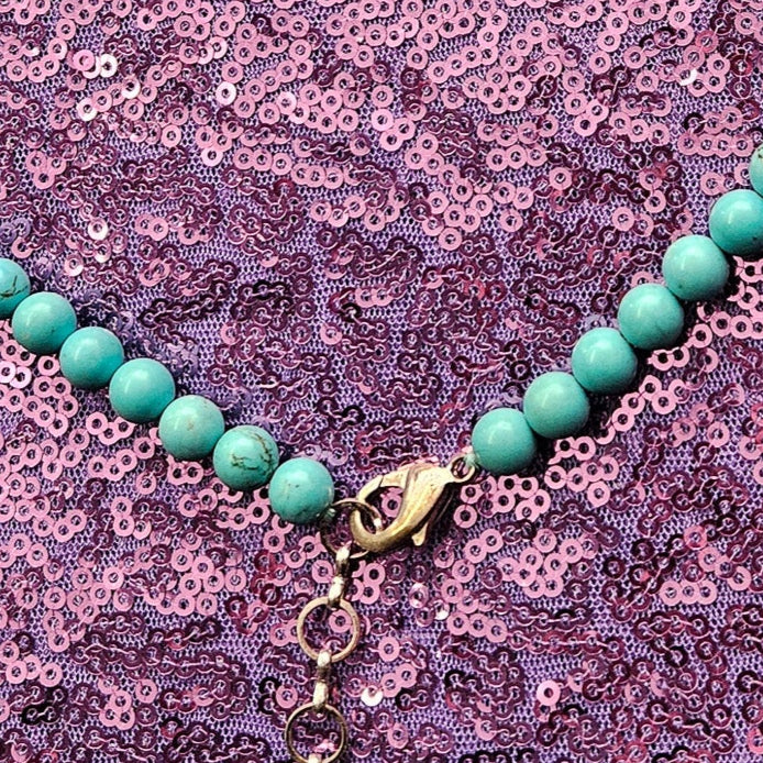 Turquoise Dyed Howlite Beaded Necklace