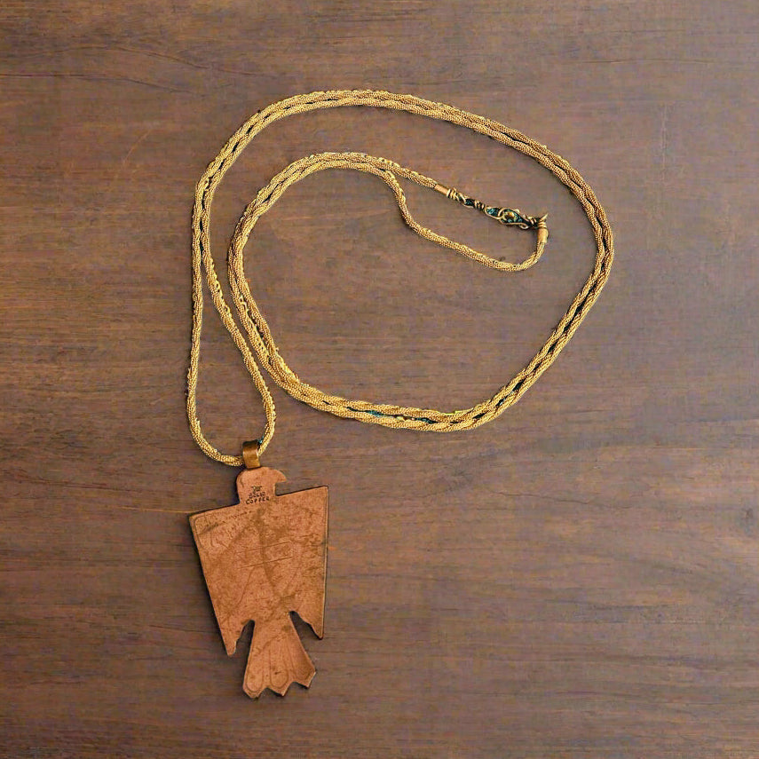 Solid Copper Thunderbird Charm Necklace