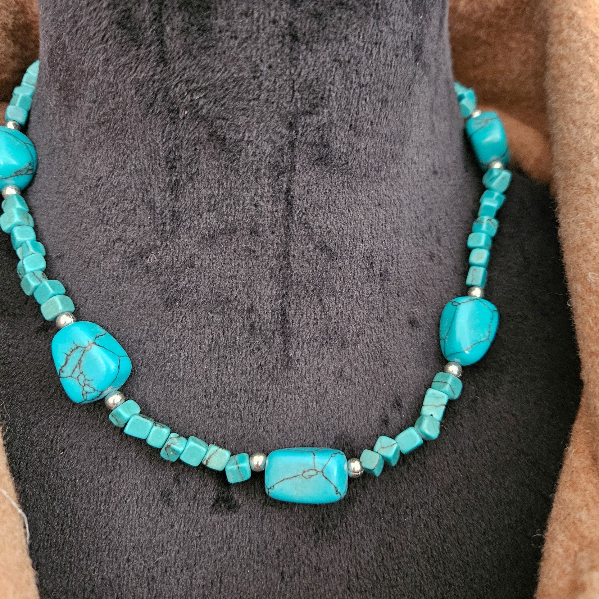 Turquoise Dyed Stone Necklace