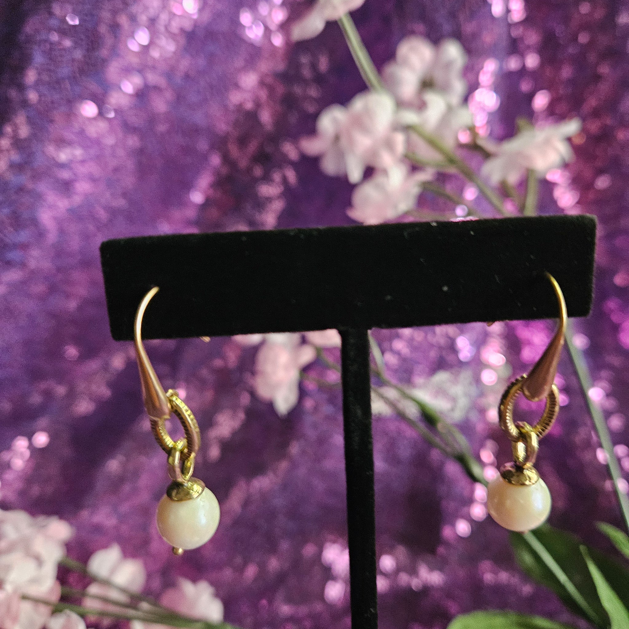 Beautiful Antique Pearl Gold Earrings