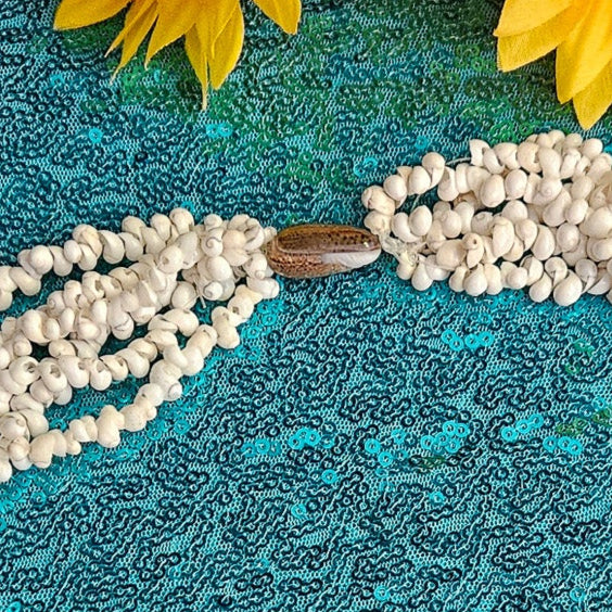 Six Strand White Mongo Seashell Necklace