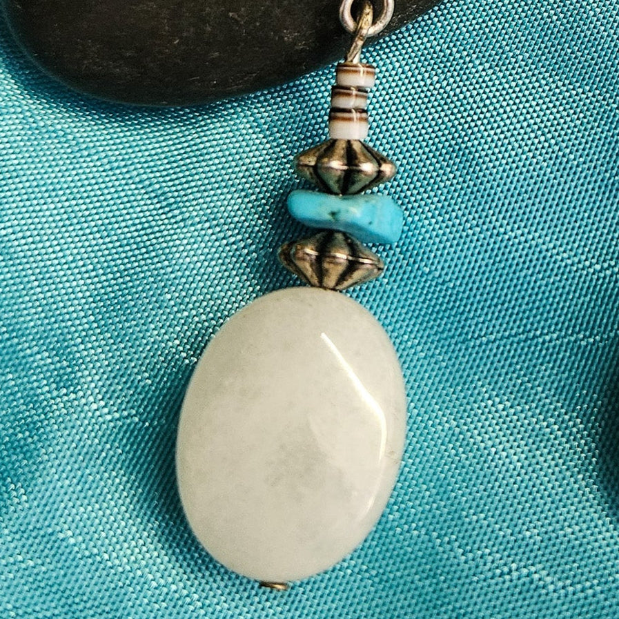 Quartz and Turquoise Beaded Earrings