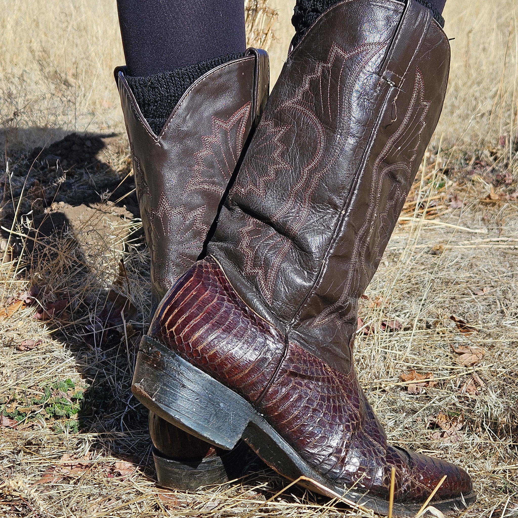 Hecho En Mexico Exotic Skins Handmade High Quality Size 9 1/2 Cowboy Boots