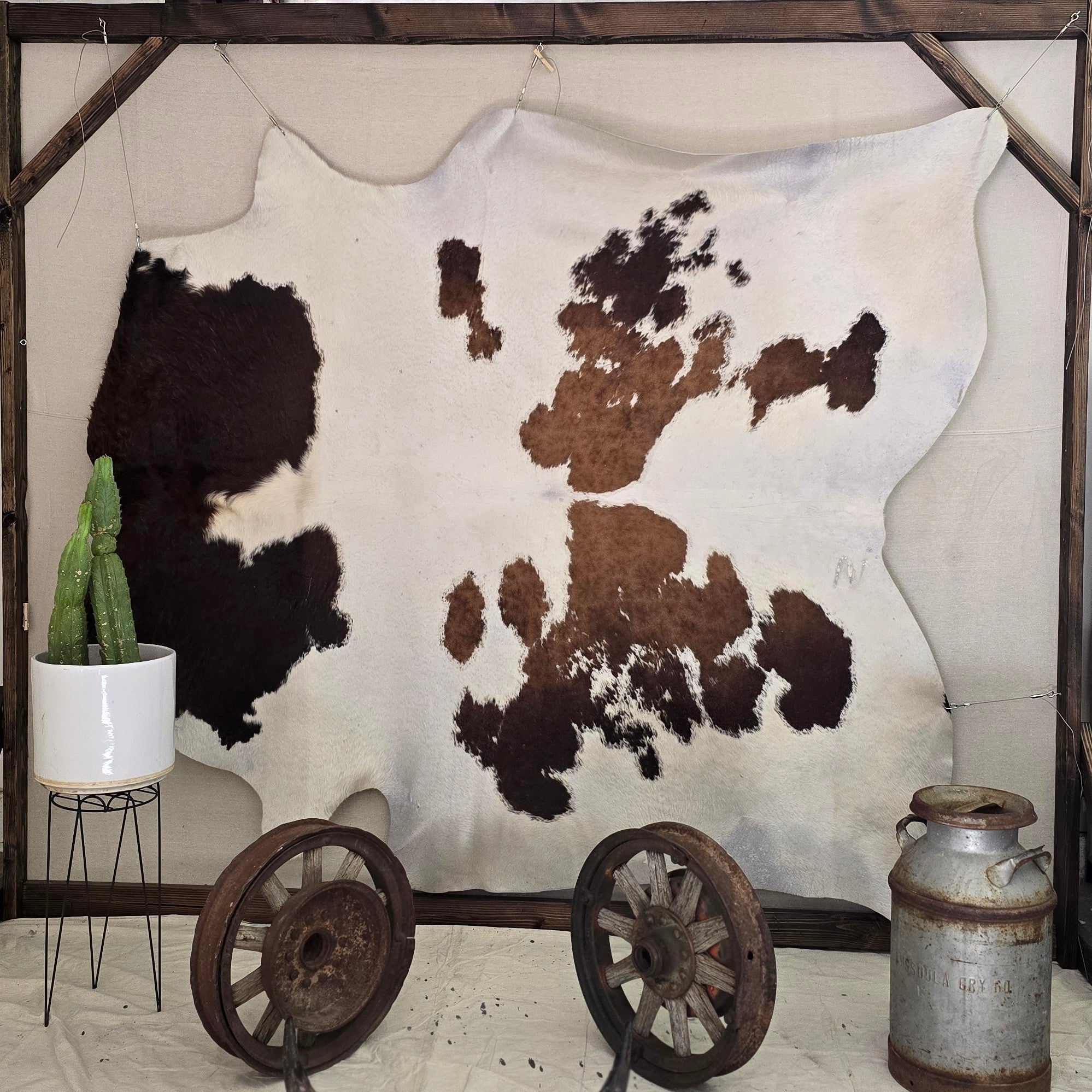 Authentic Brown and White Cowhide Handmade in Brazil