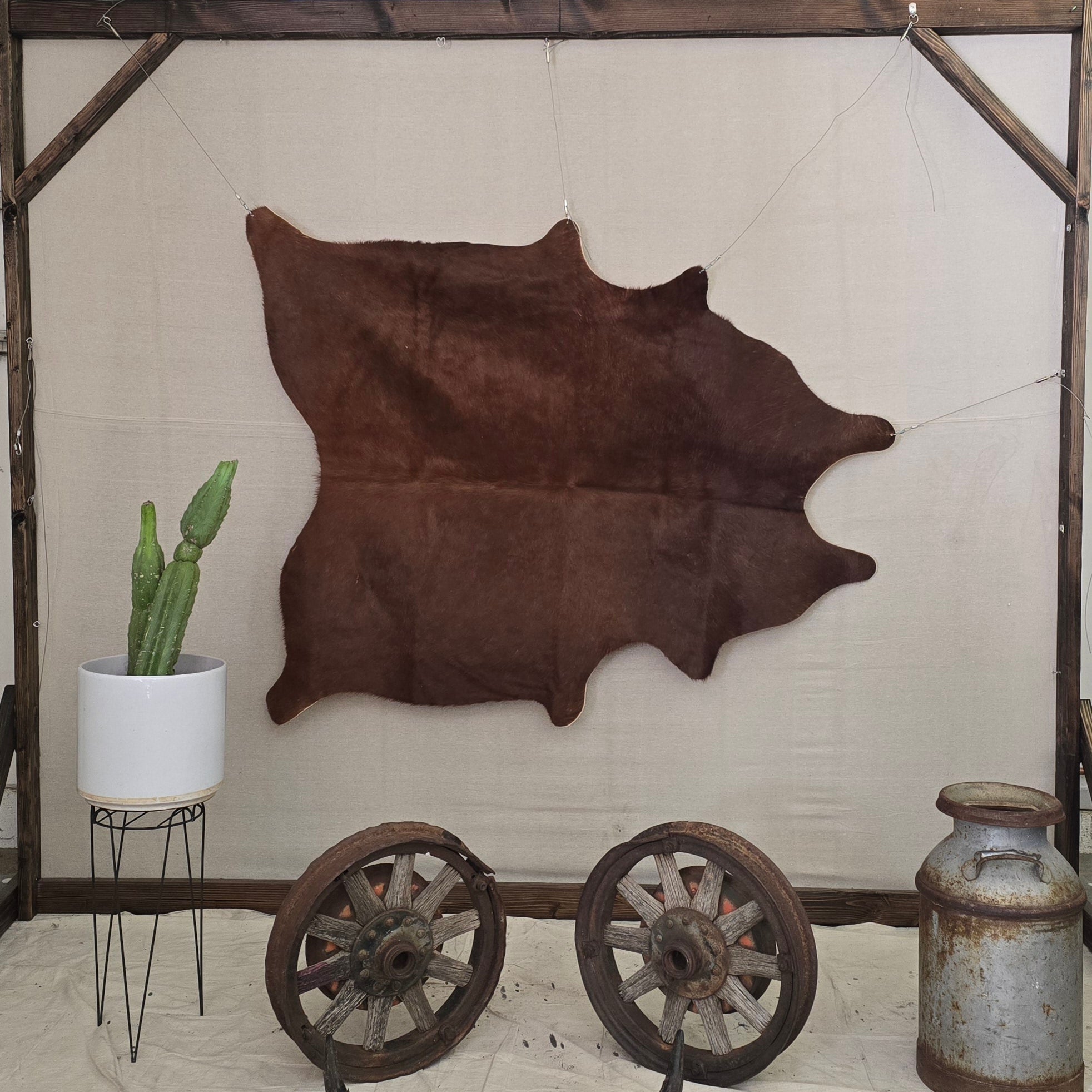 Sophisticated Rustic Brown Cowhide Handcrafted in Argentina