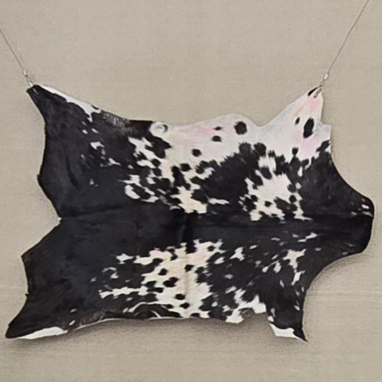Handcrafted Black and White Goatskin Hide