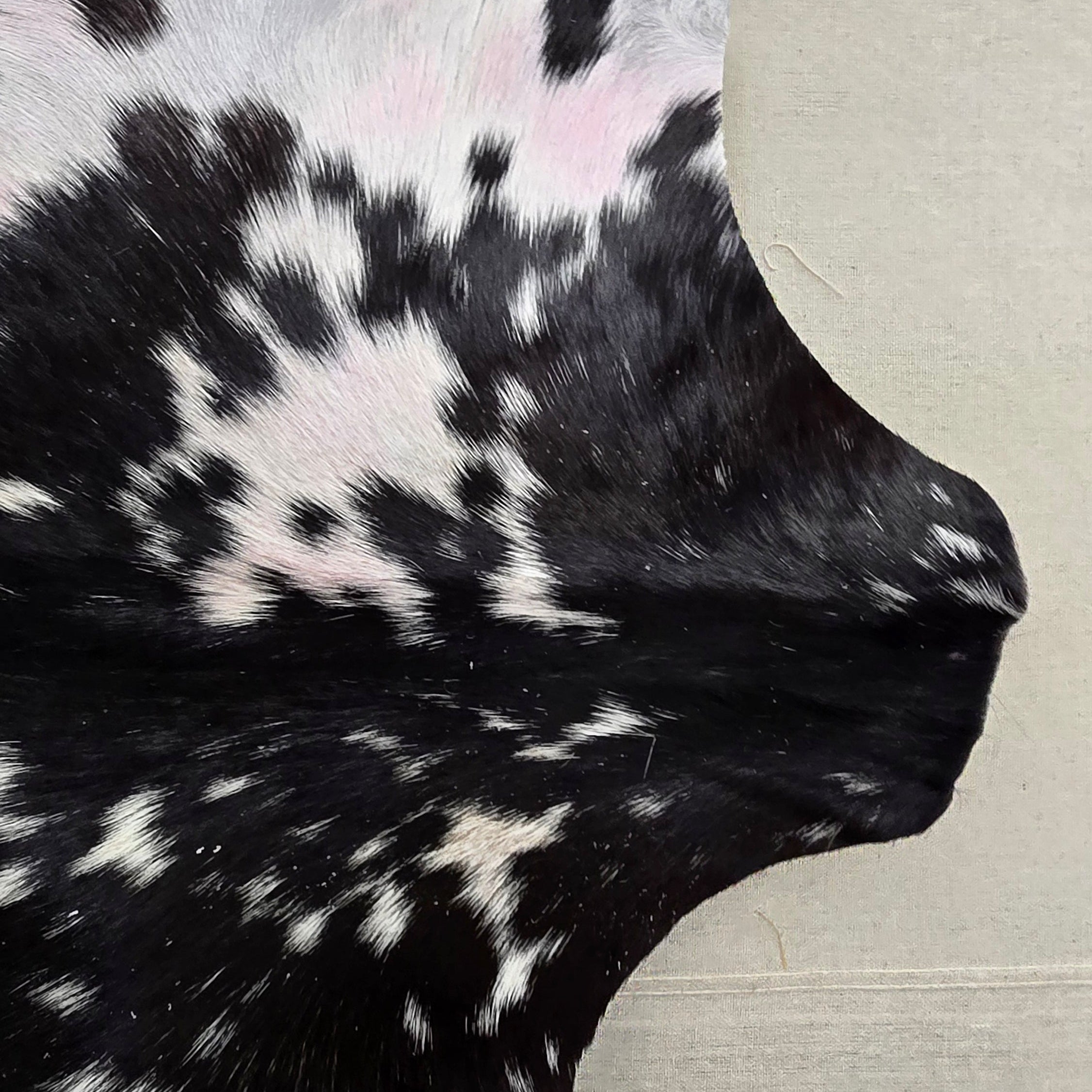 Handcrafted Black and White Goatskin Hide