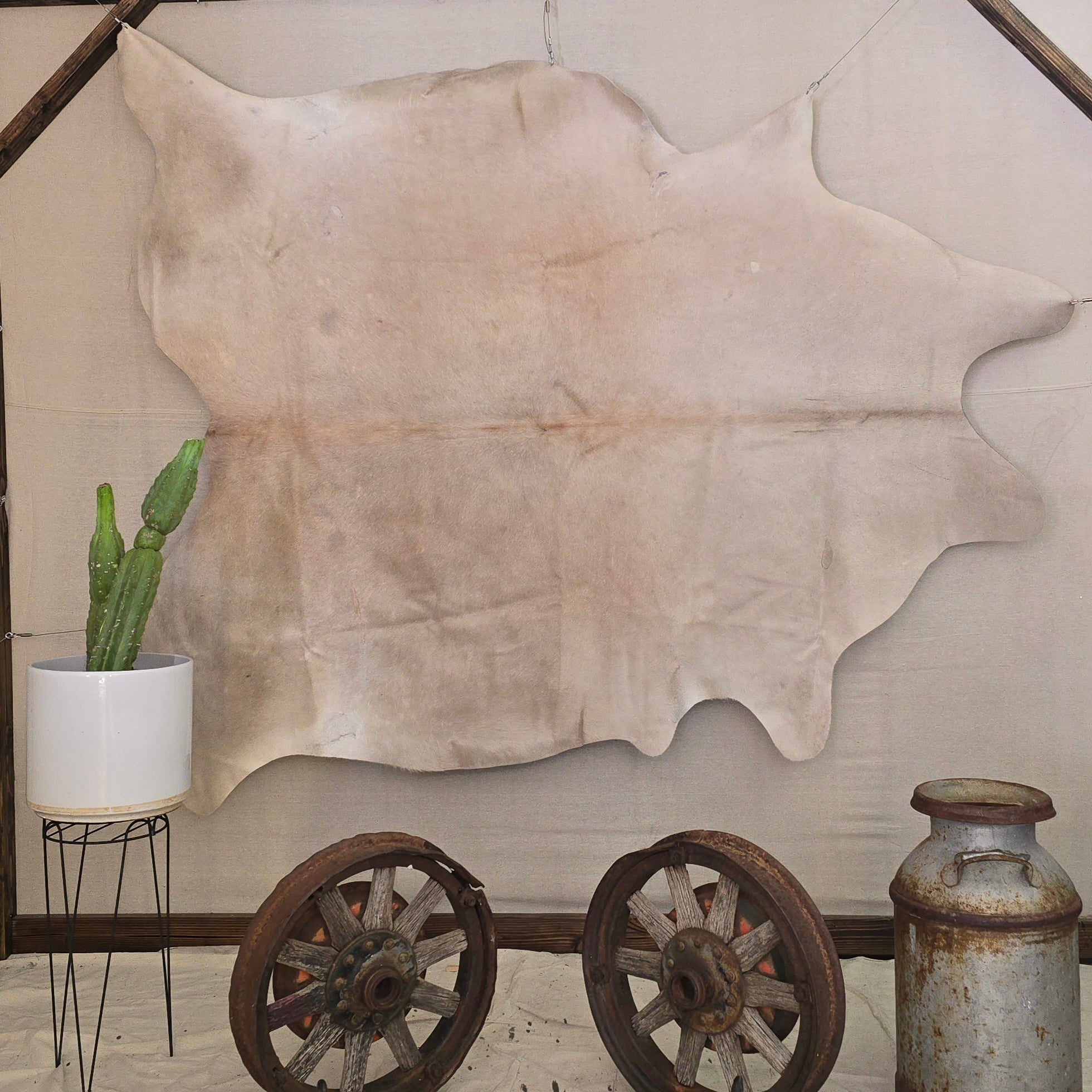 Luxurious White Cowhide Handmade in Brazil