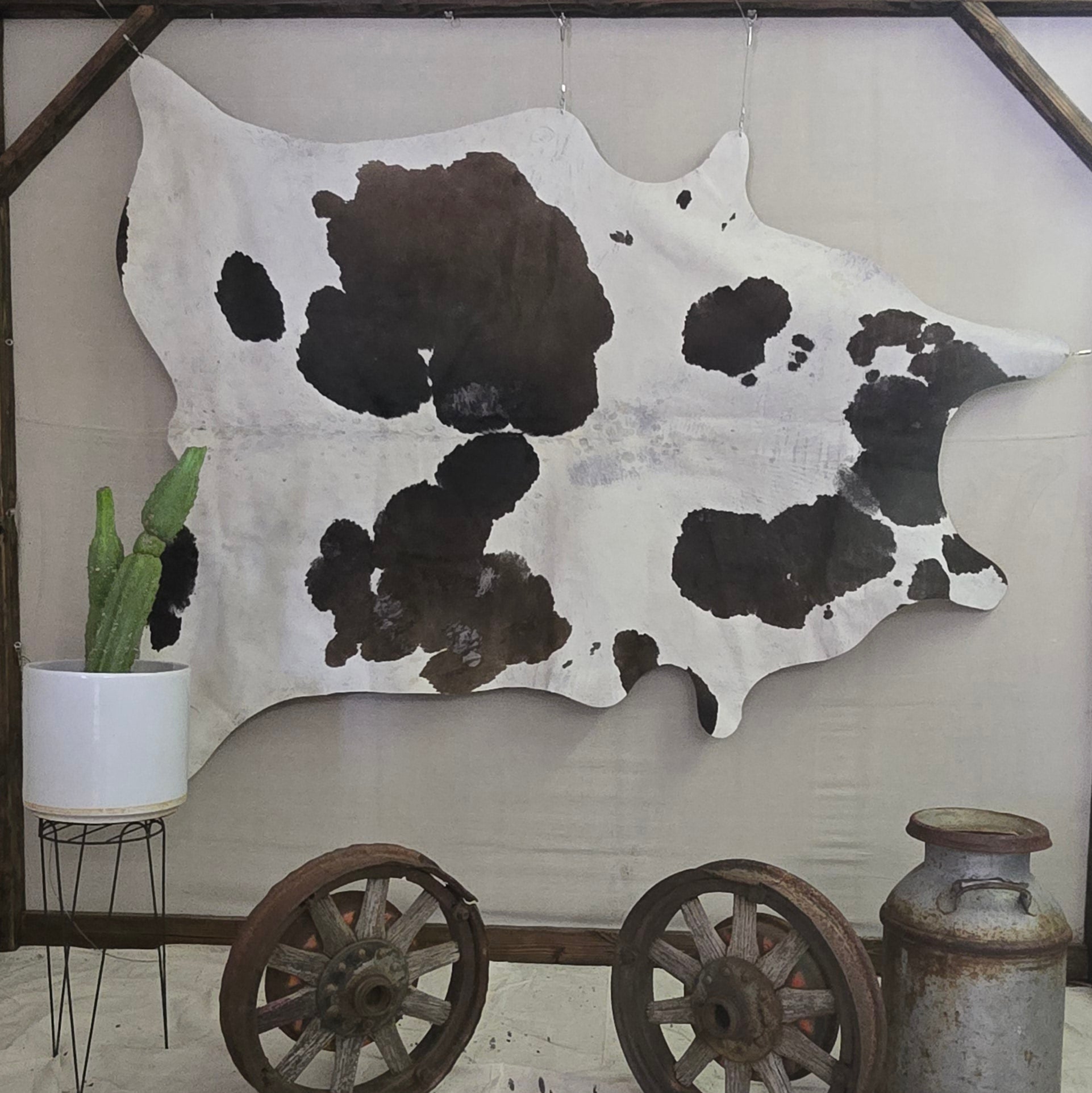 Remarkable Brown and White Cowhide Handmade in Brazil
