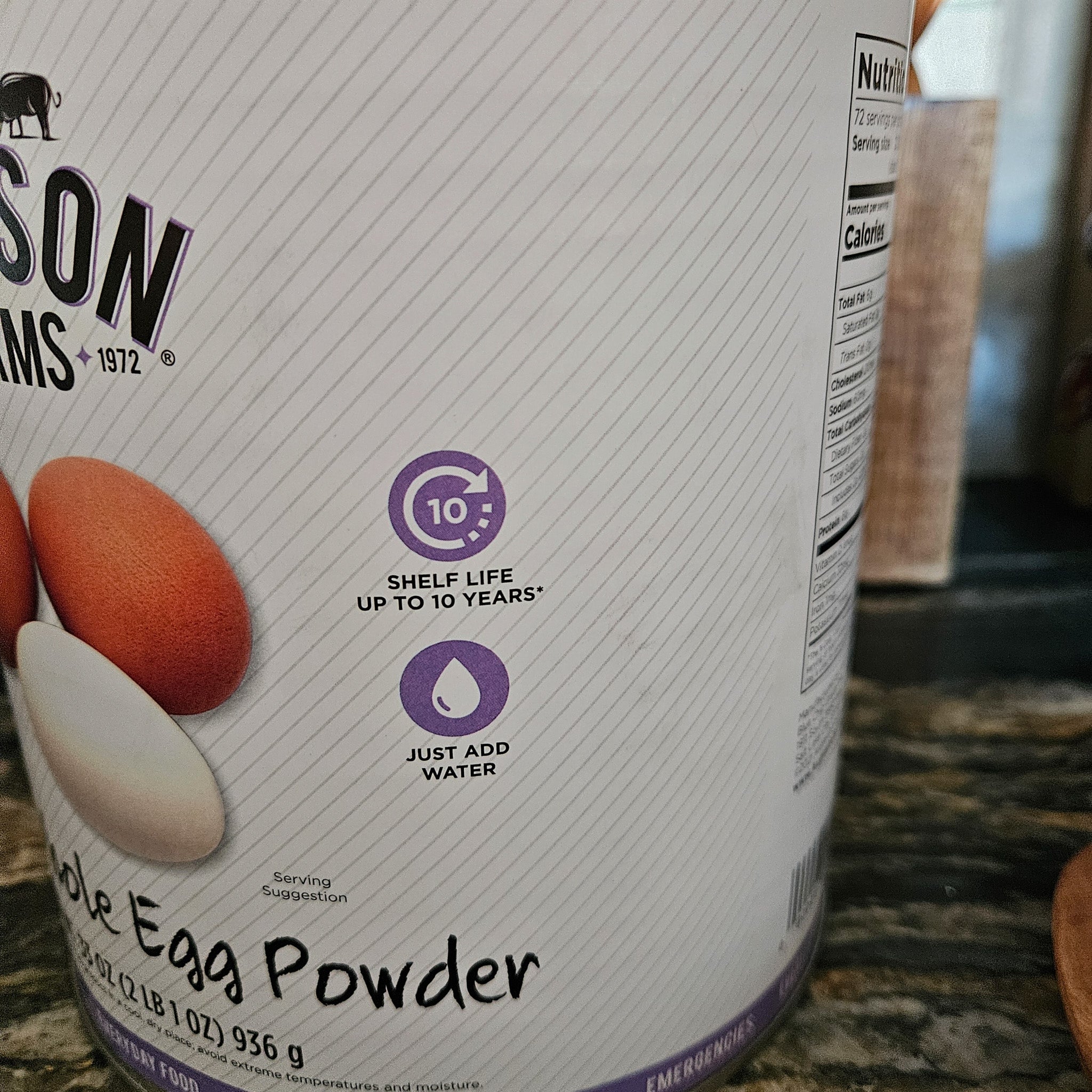 Augason Farms Whole Egg Powder 10 Years Self Life