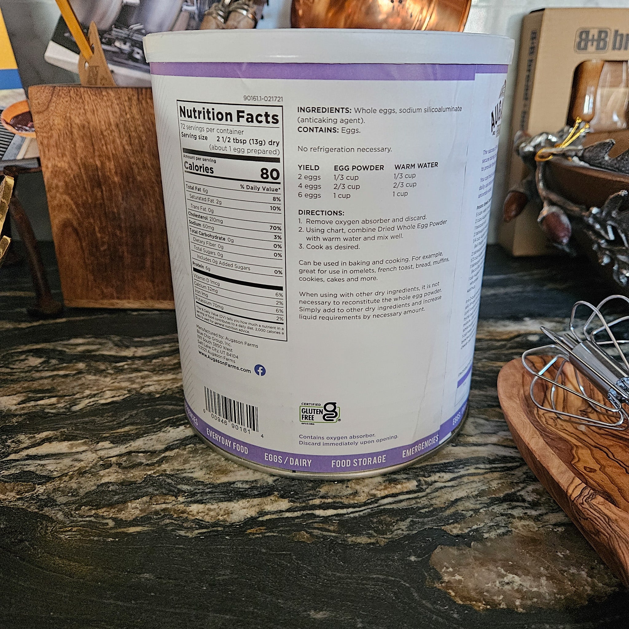 Augason Farms Whole Egg Powder 10 Years Self Life