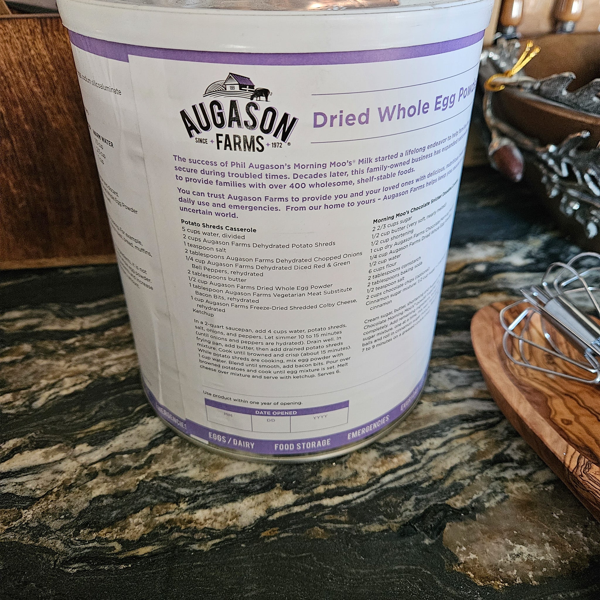 Augason Farms Whole Egg Powder 10 Years Self Life