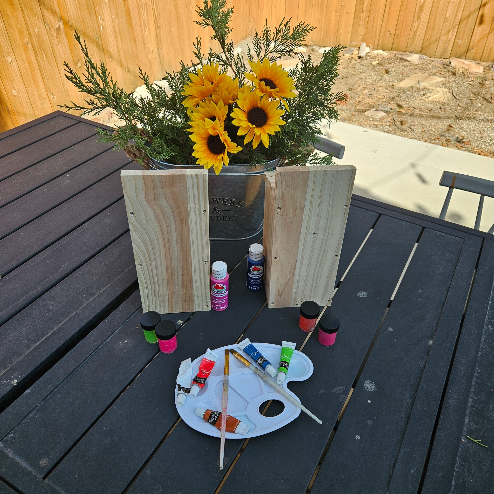 Raw Wood Bird House with Swinging Door