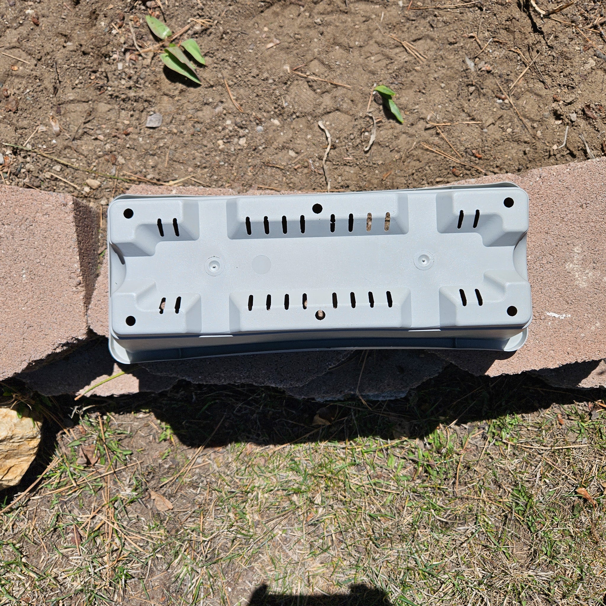 Grey Plastic Rectangle Garden Planter