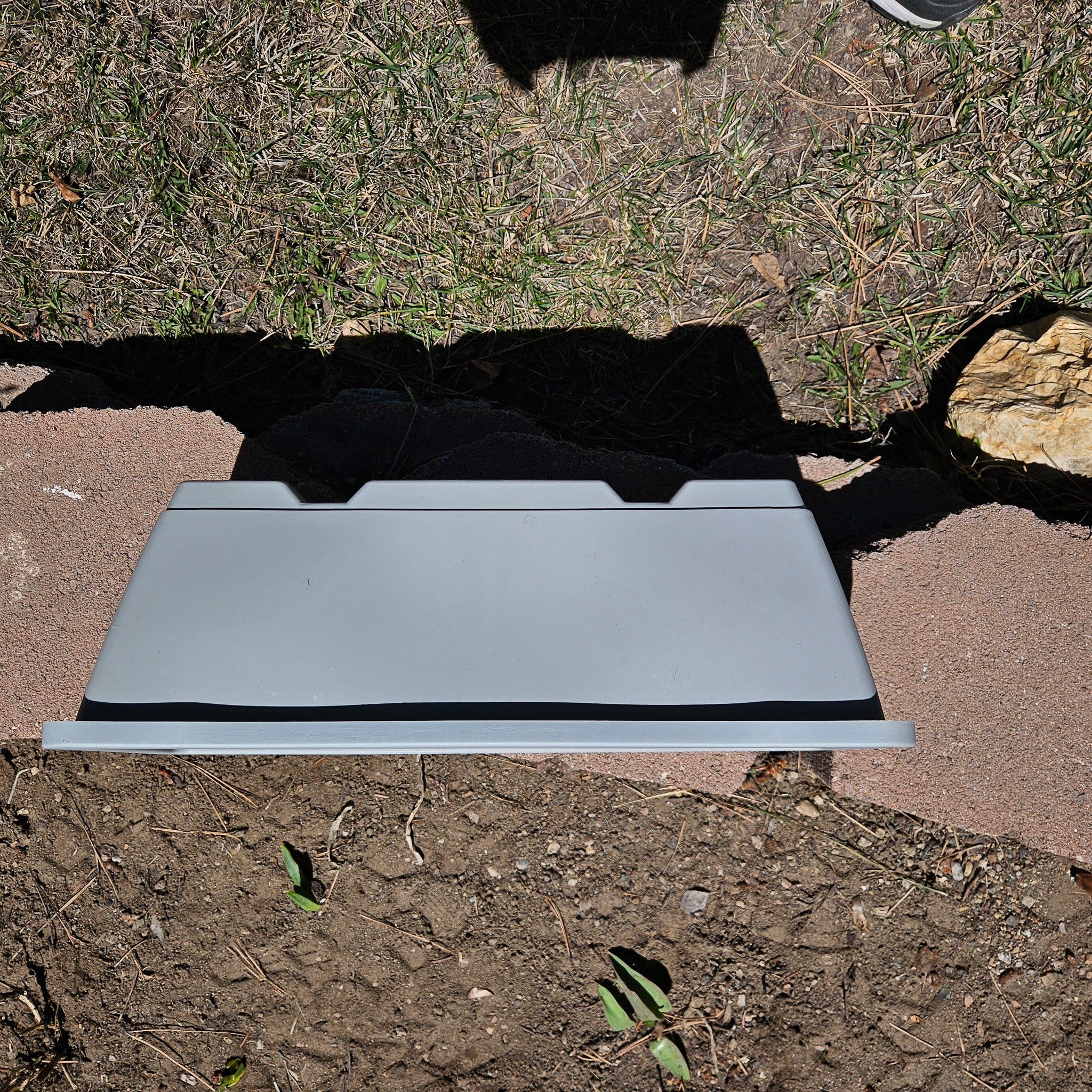 Grey Plastic Rectangle Garden Planter