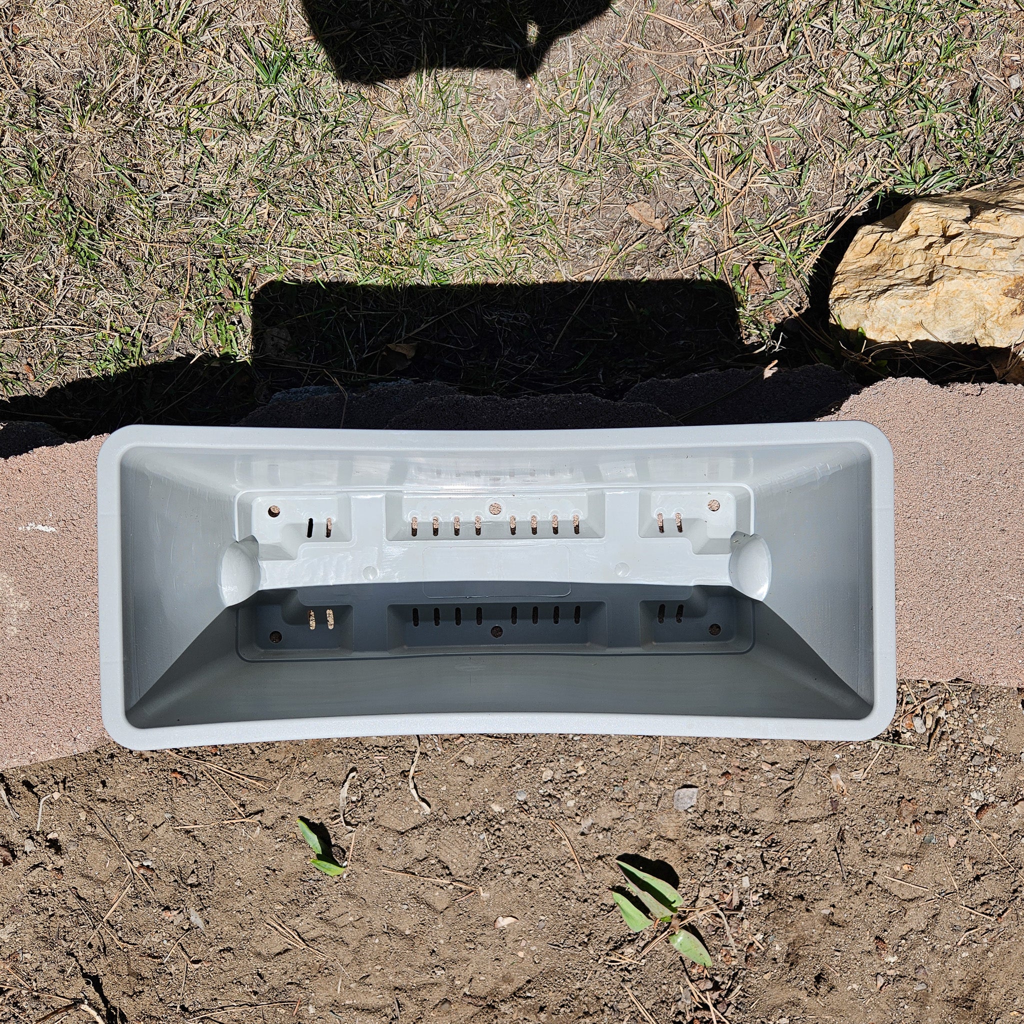 Grey Plastic Rectangle Garden Planter