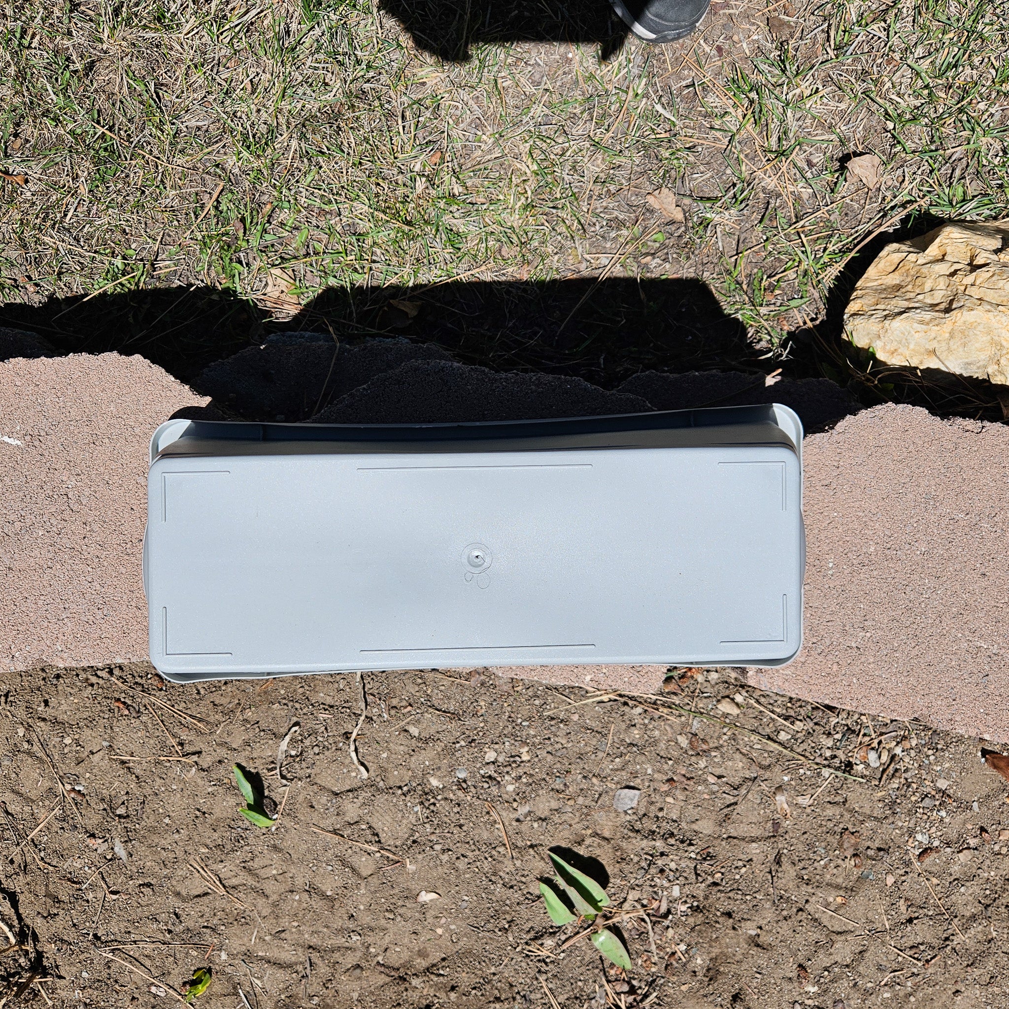 Grey Plastic Rectangle Garden Planter