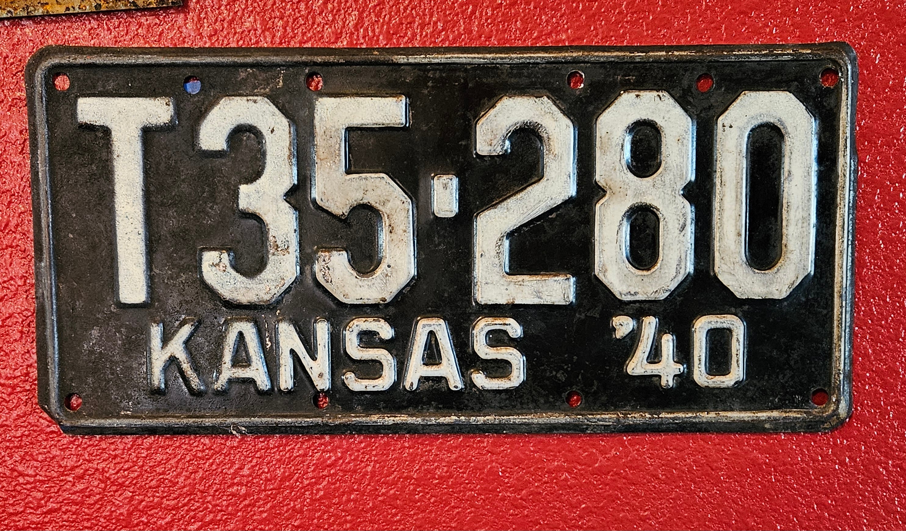 Vintage KANSAS License Plate 1940s & 1950s