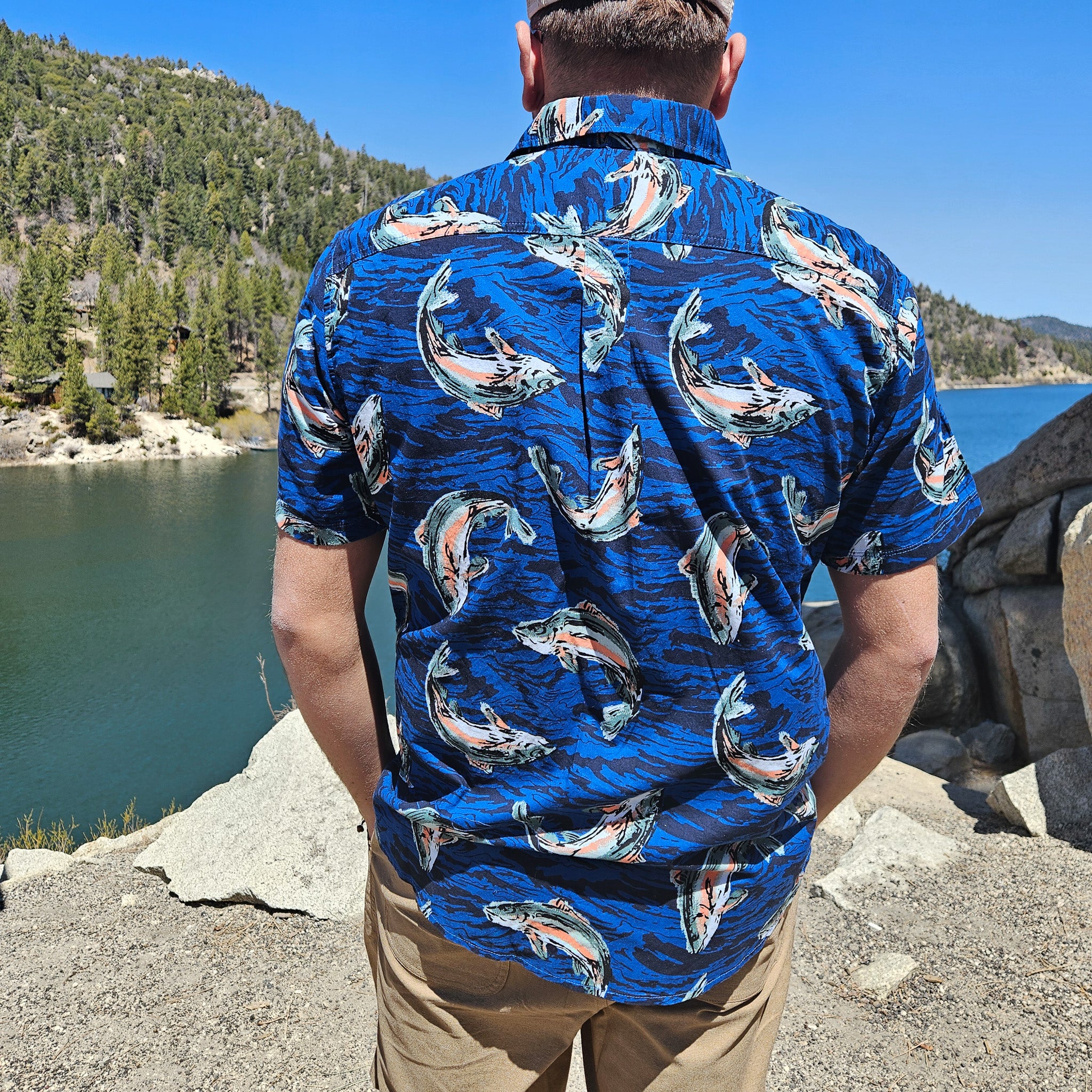 Eddie Bauer Baja Short Sleeve Shirt Color Water/Blue