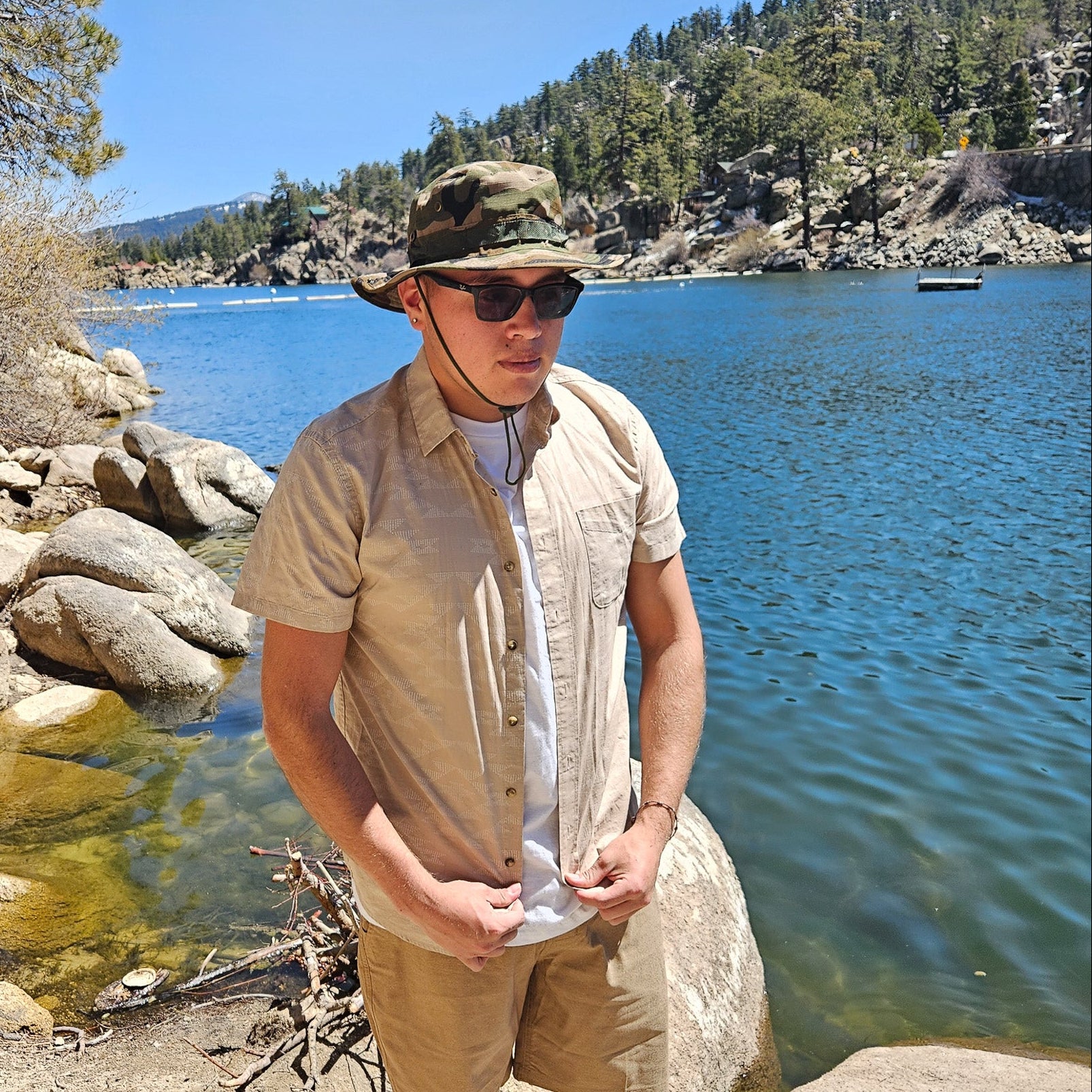 Pendleton Shoreline Light Brown Short Sleeve