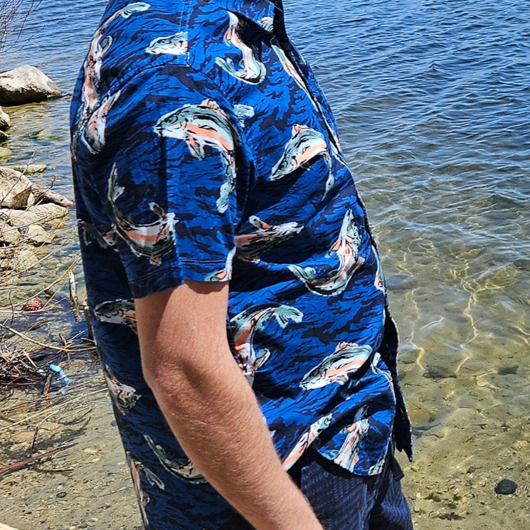 Eddie Bauer Baja Short Sleeve Shirt Color Water/Blue