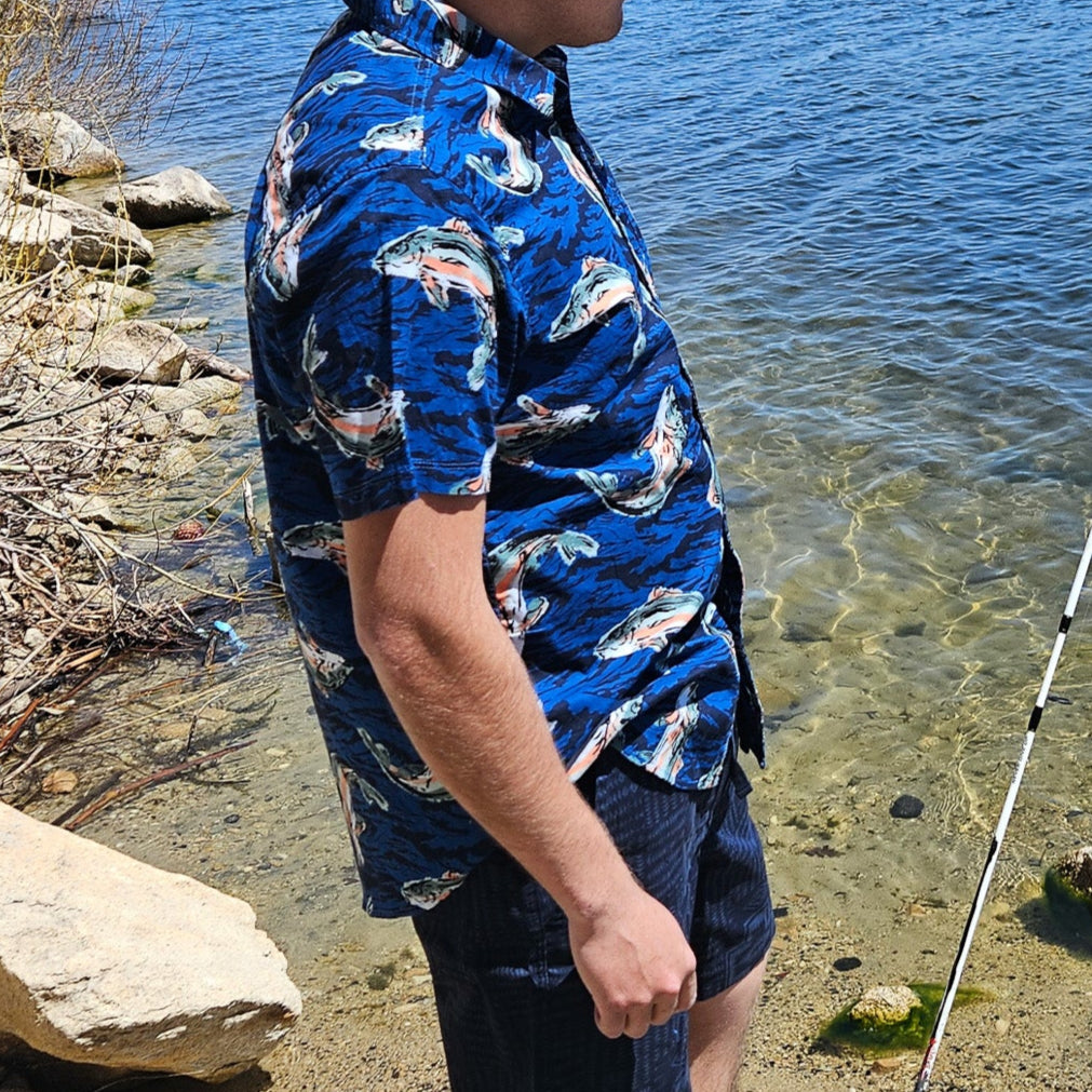 Eddie Bauer Baja Short Sleeve Shirt Color Water/Blue