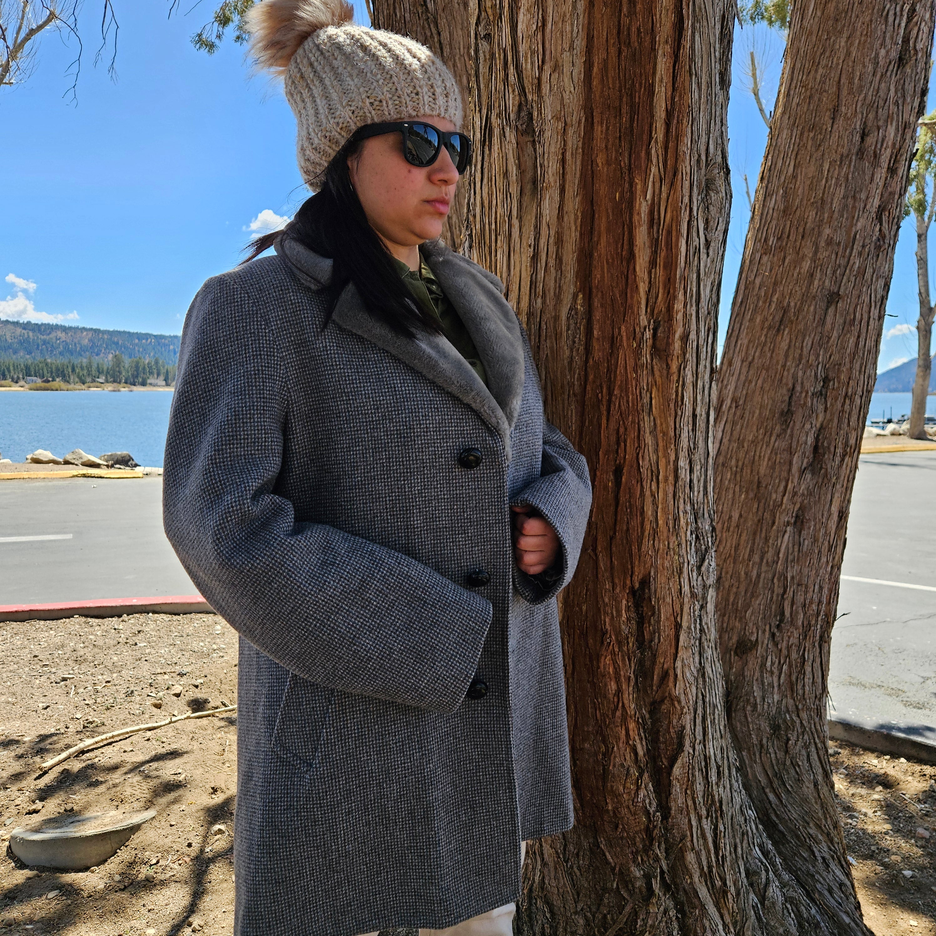 Vintage 60's Pendleton Wool Shearing Coat with Faux Fur Collar