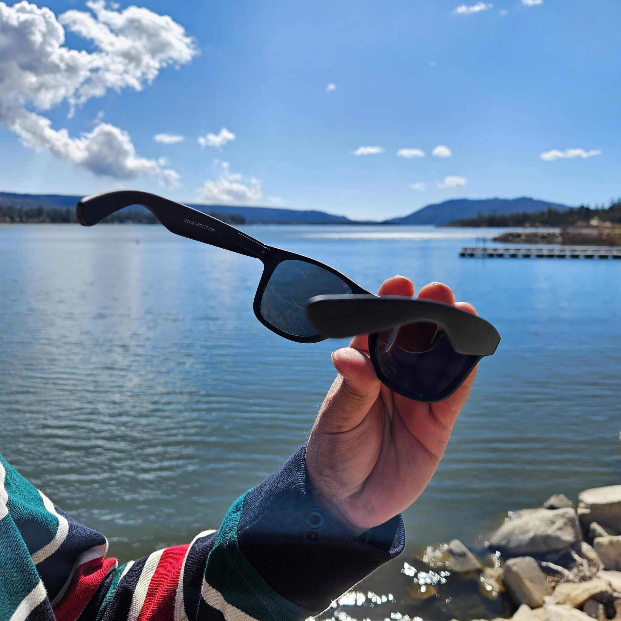 Classic Casual Black Flex Fit Polarized Sunglasses