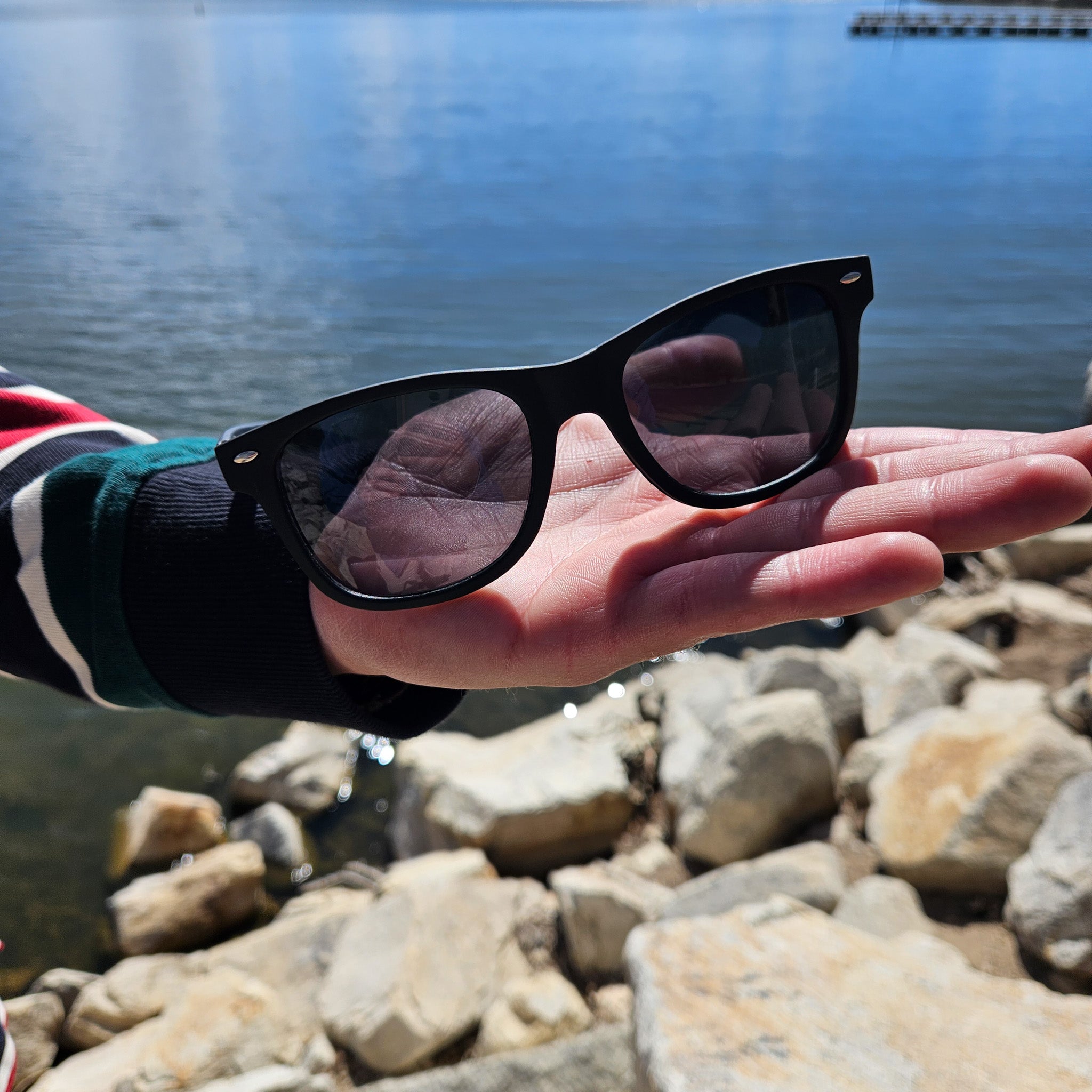Classic Casual Black Flex Fit Polarized Sunglasses