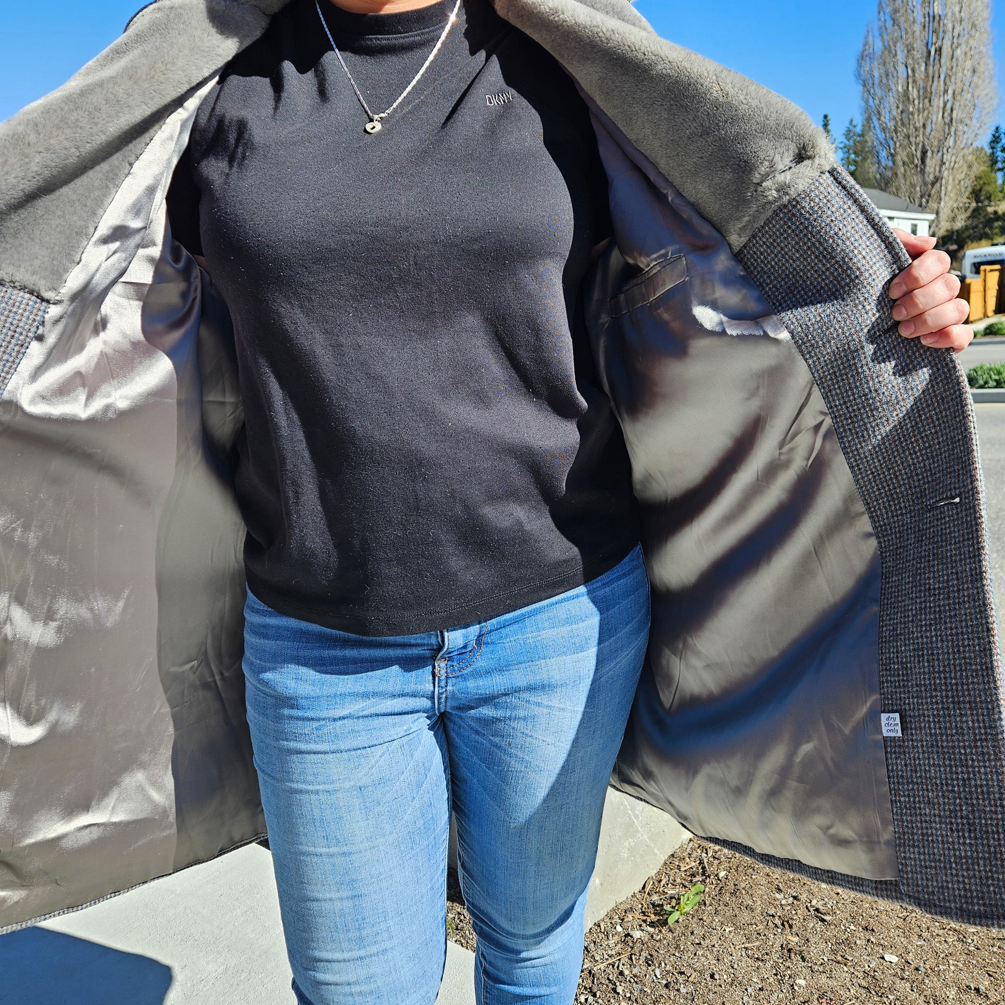 Vintage 60's Pendleton Wool Shearing Coat with Faux Fur Collar