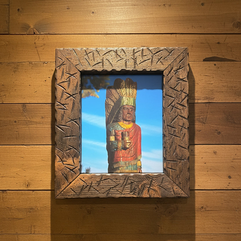 Wooden Indian Photo Canvas Print with Frame