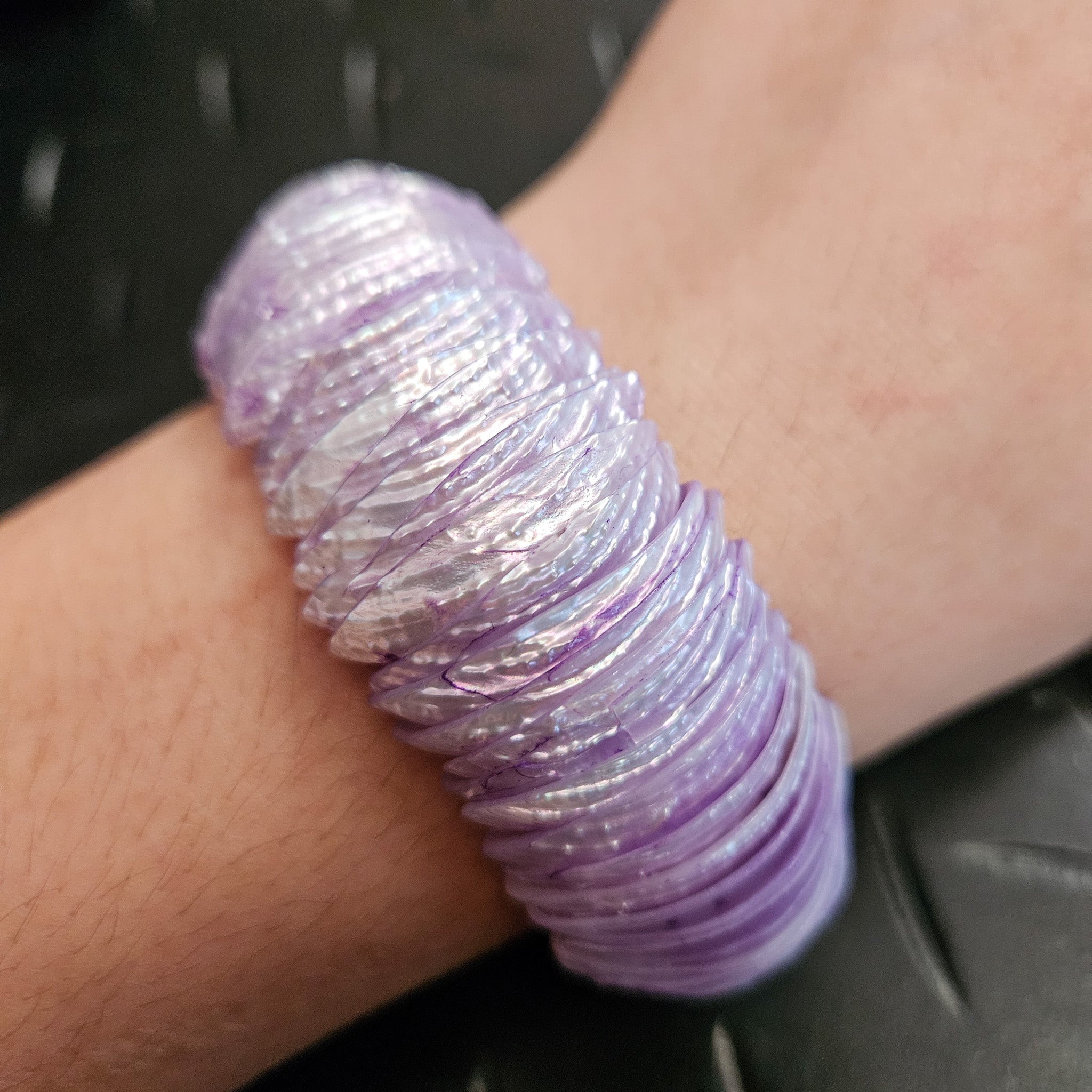 Natural Raw Shell Stretchy Bracelet