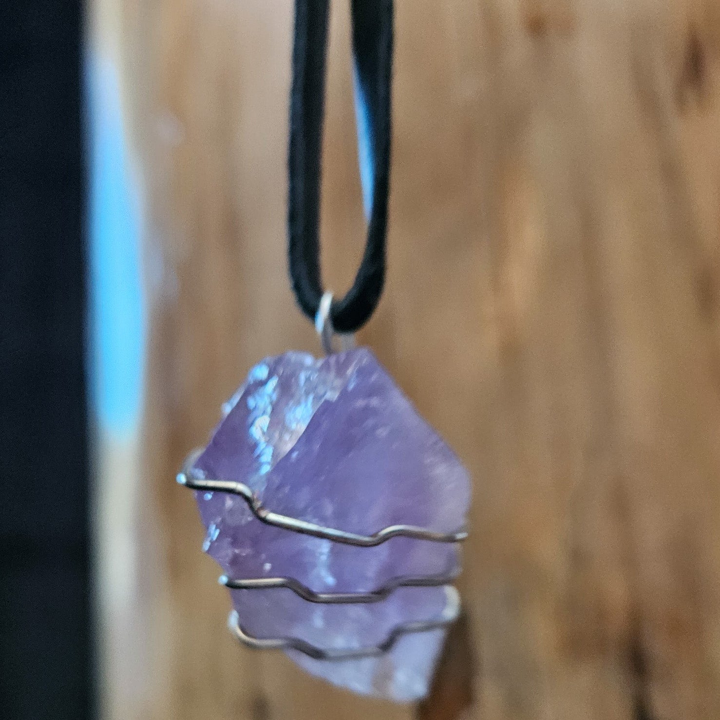 Amethyst Wire wrapped Crystal Necklace