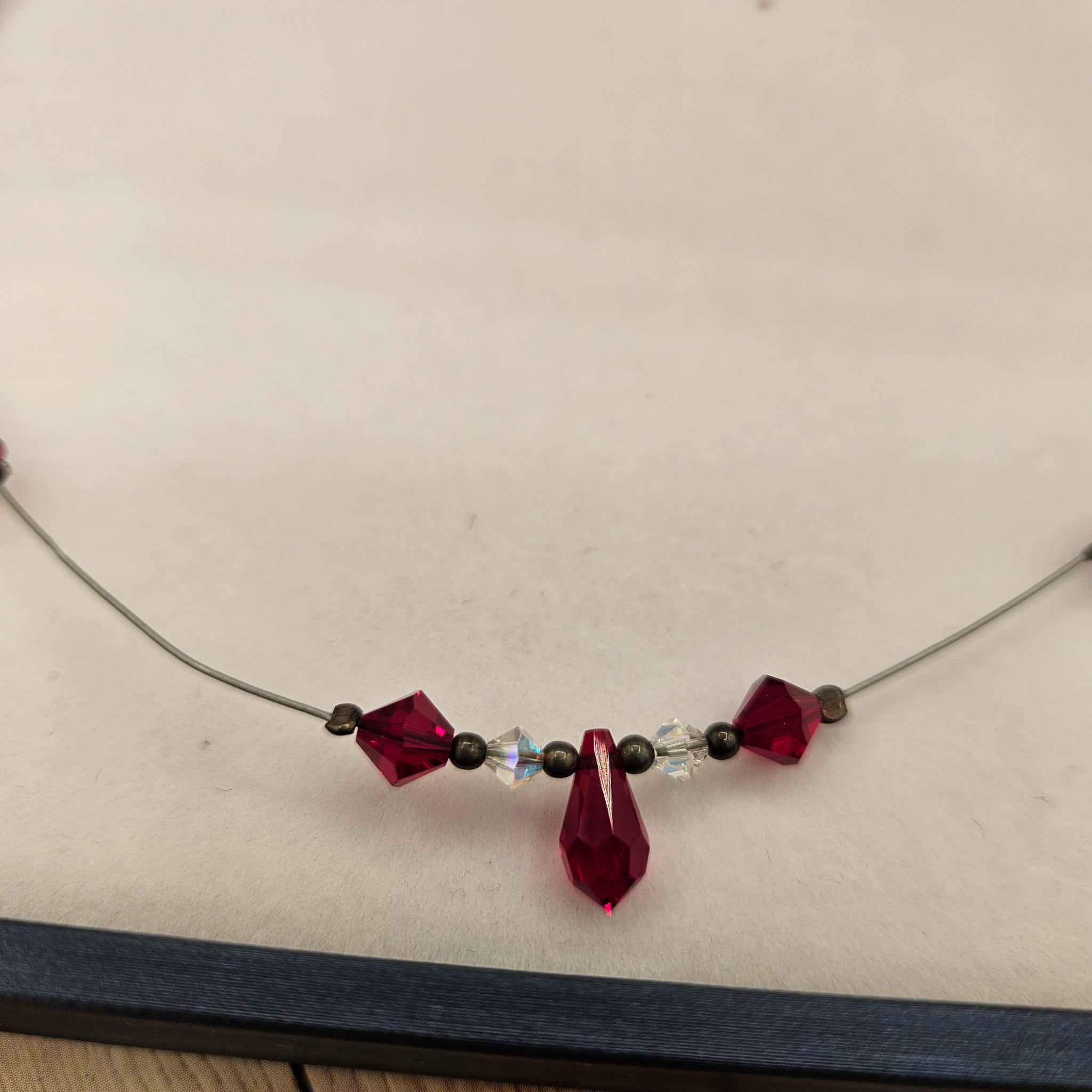 Danity Wire Red Jewel Necklace