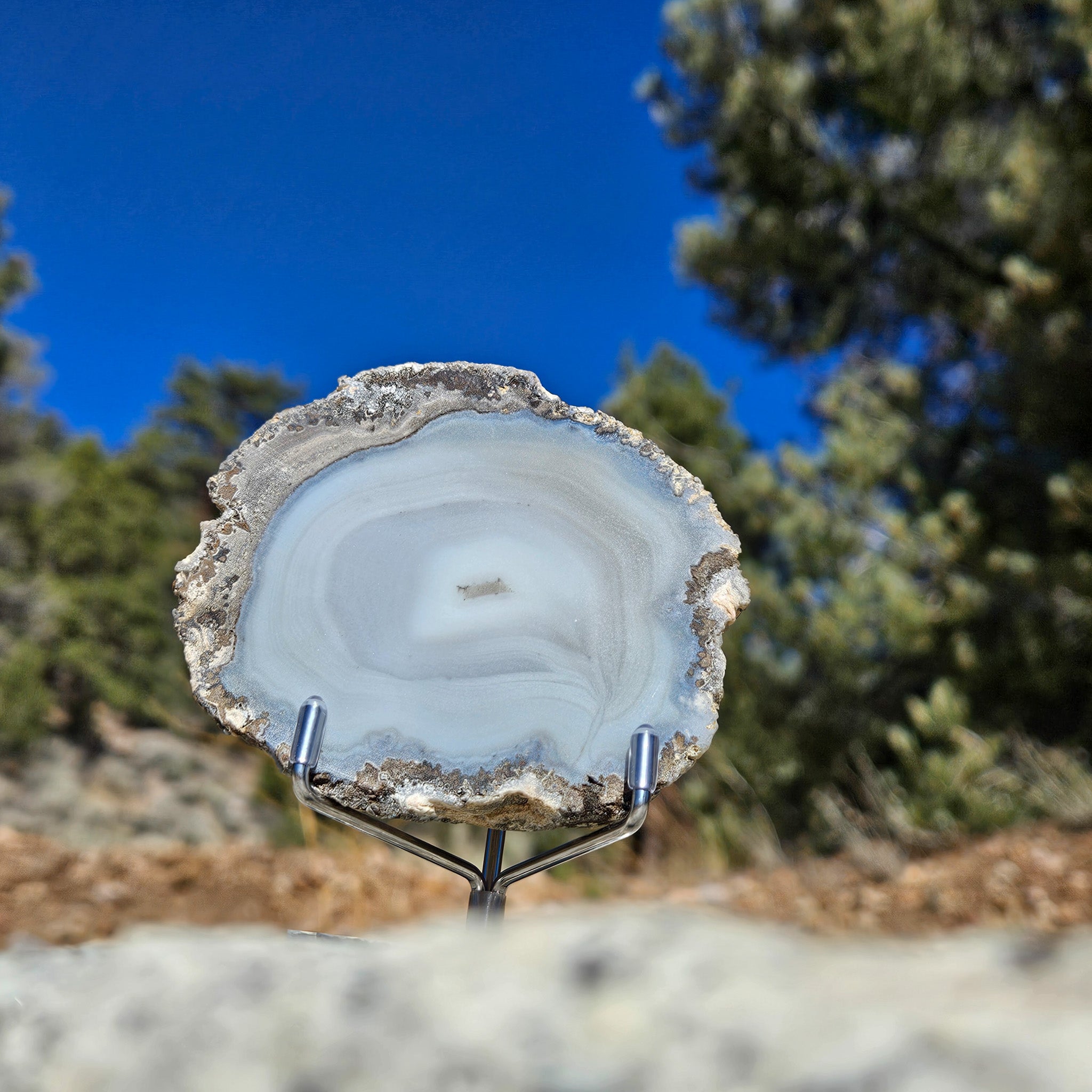Amazing Bluish Gray Agate Geode