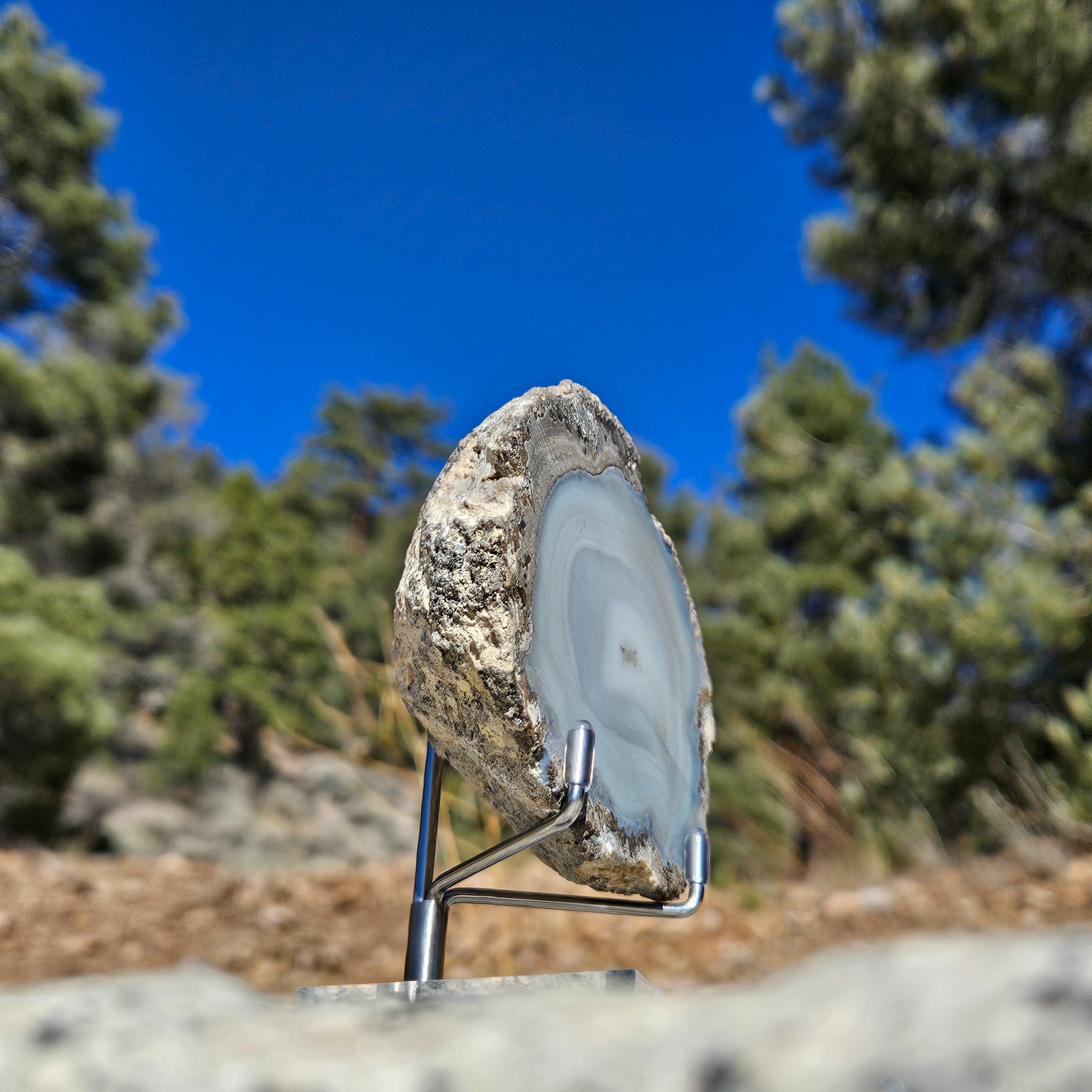 Amazing Bluish Gray Agate Geode
