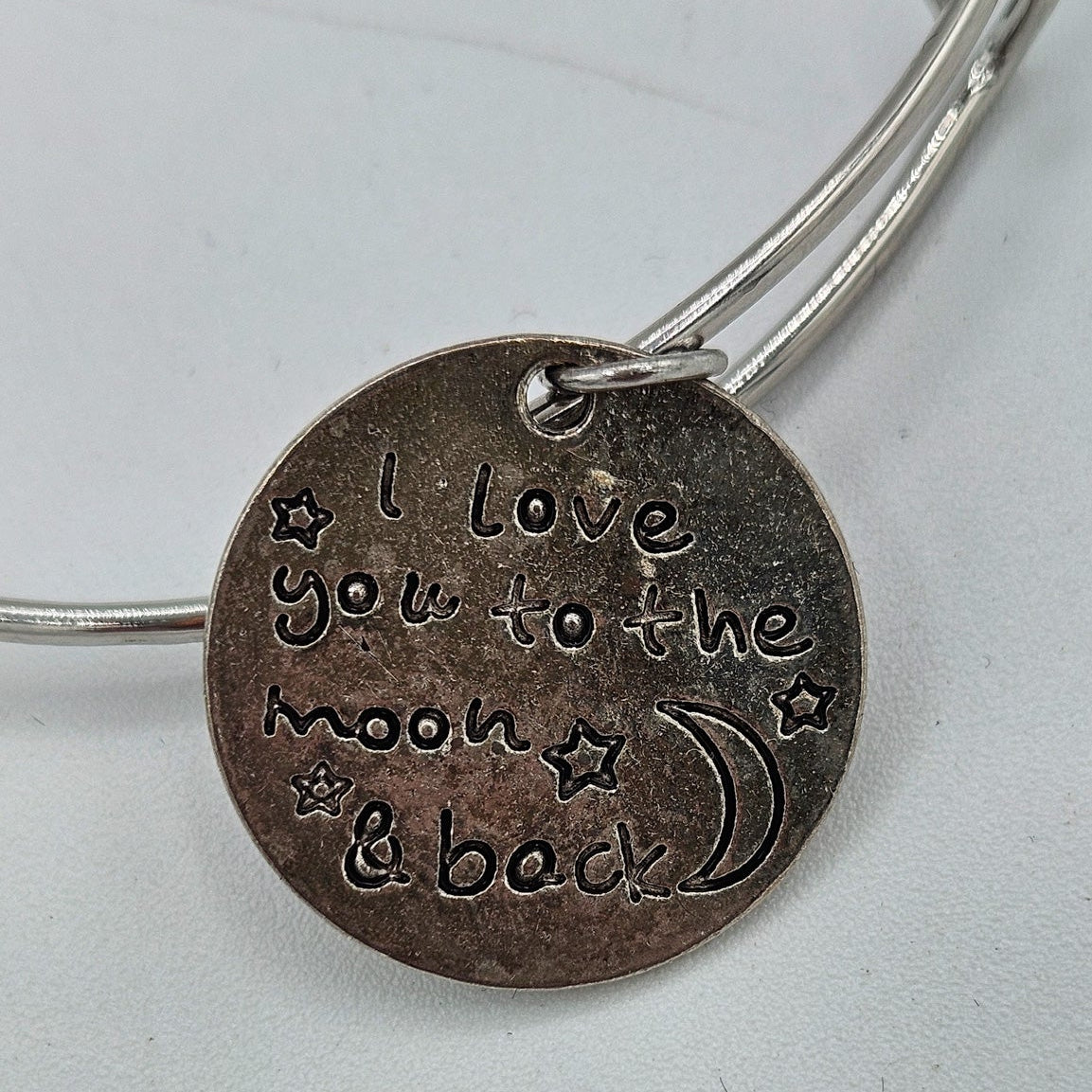 Expandable Wire Bangle Bracelet with Charms