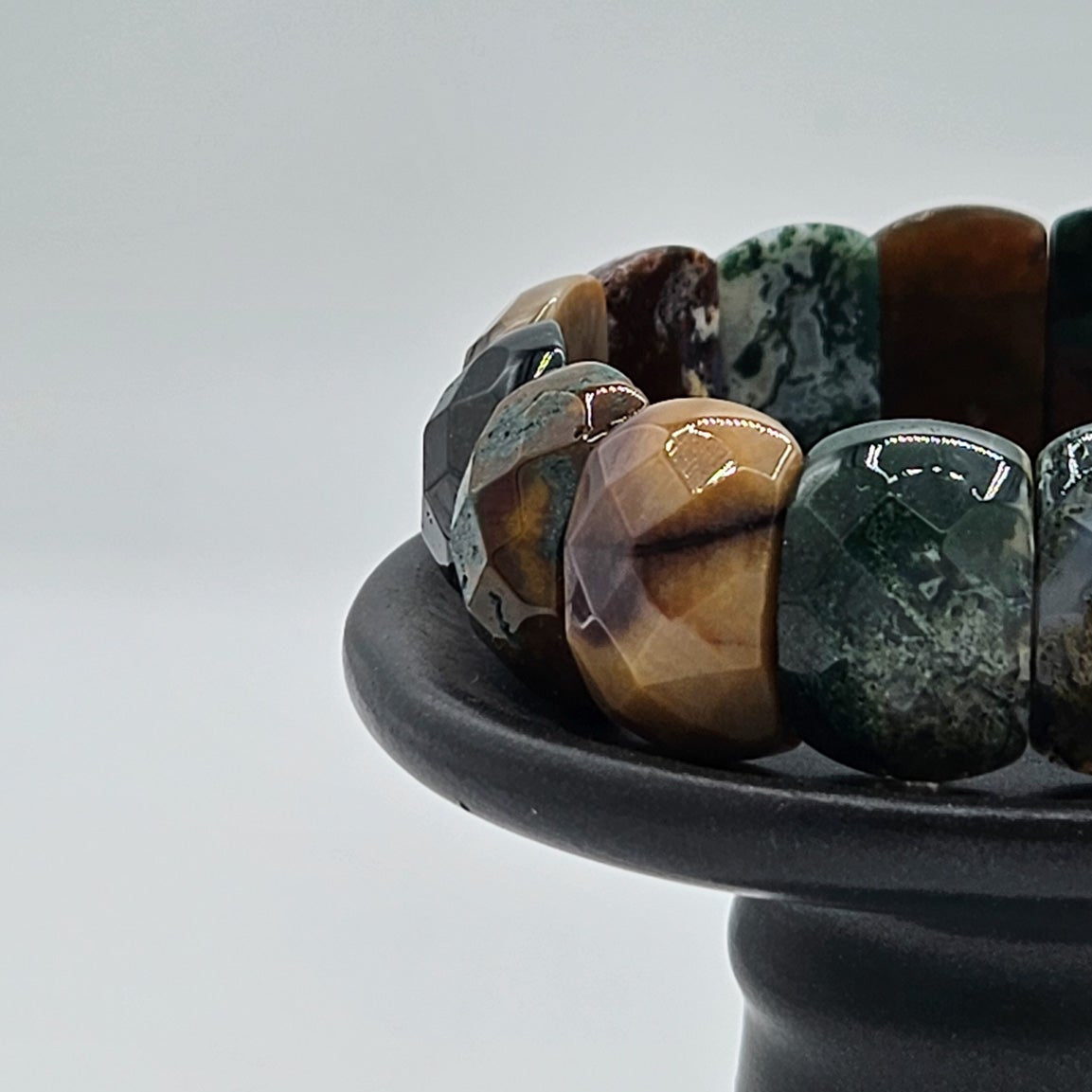 Multicolored Agate Stretch Bracelet