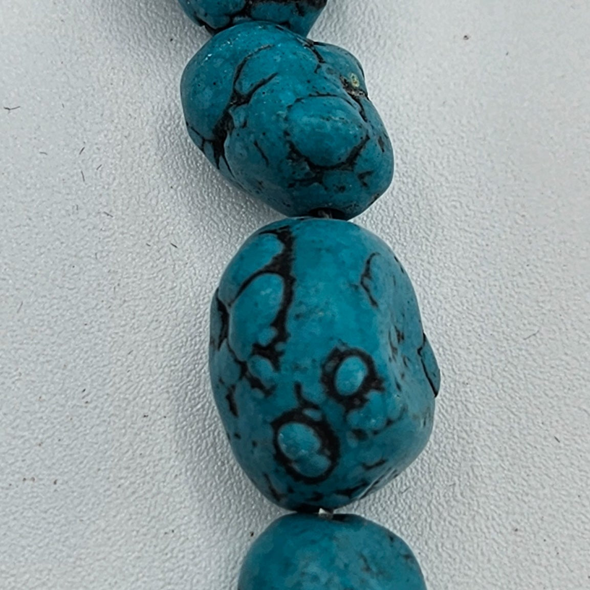Chunky Turquoise Howlite Nugget Tumblestone Stretch Bracelet
