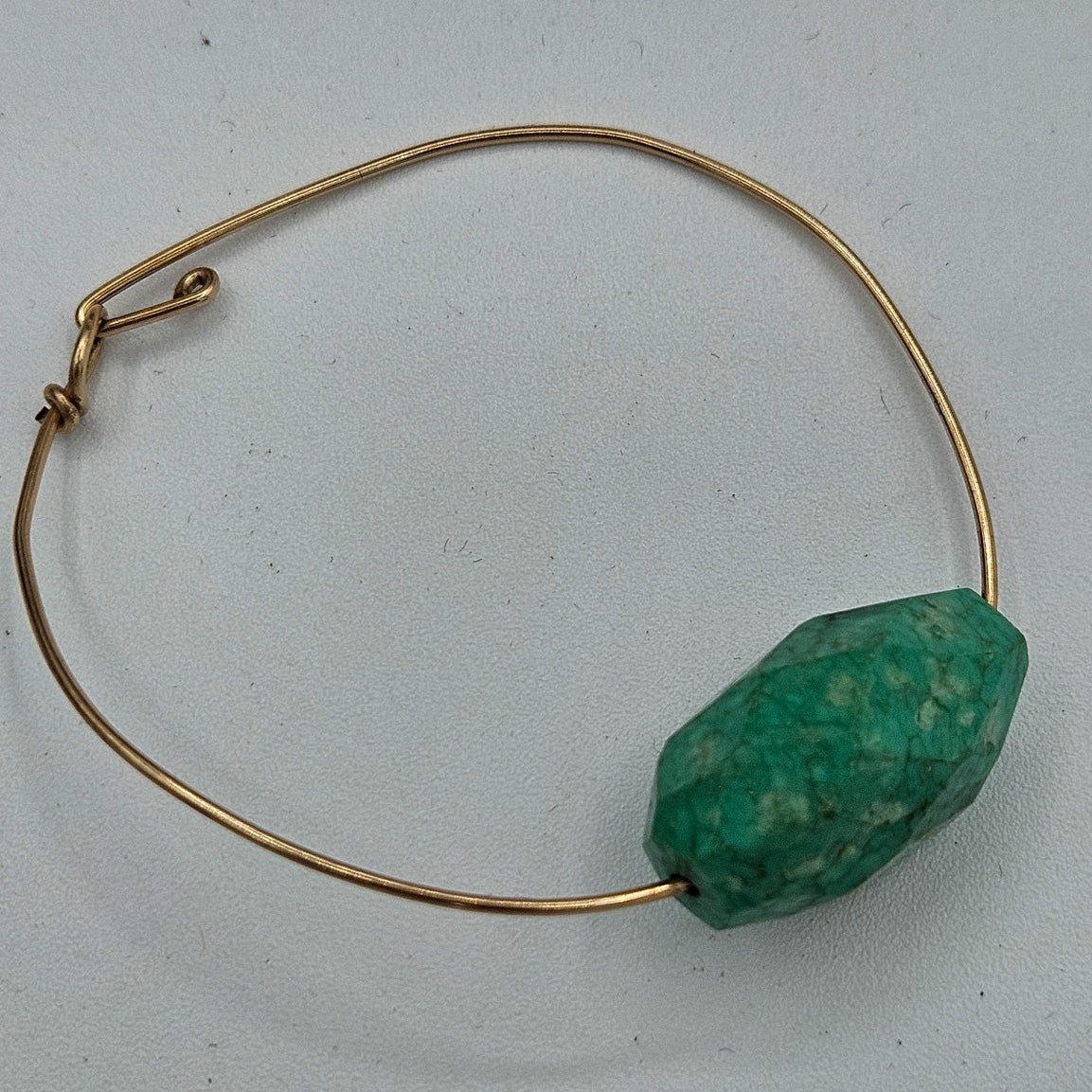 Gold Banded Aventurine Bangle Bracelet