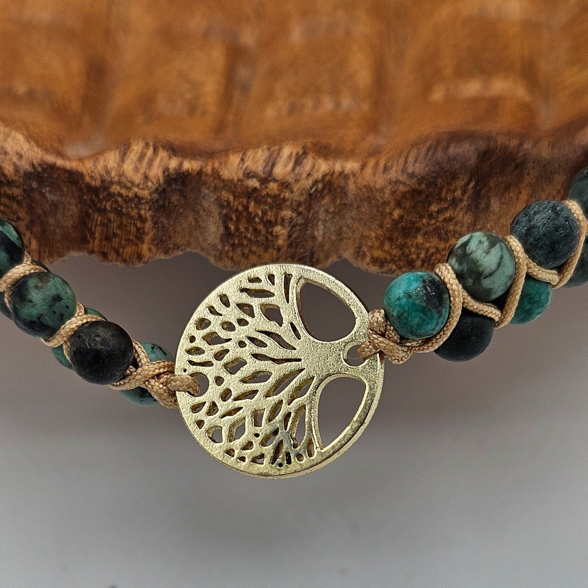 Tree of Life Jasper Stone Adjustable Bracelet