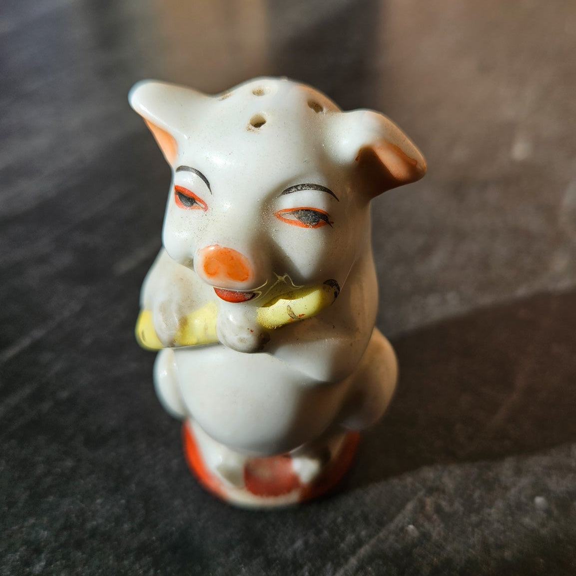 Vintage Anthropomorphic Ceramic Pigs Salt and Pepper Shakers