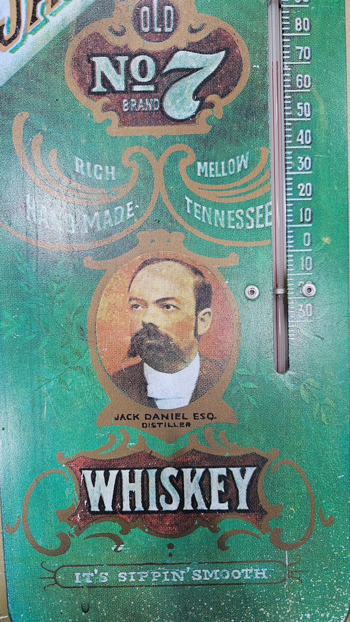 Vintage Jack Daniels Metal Wall Thermometer