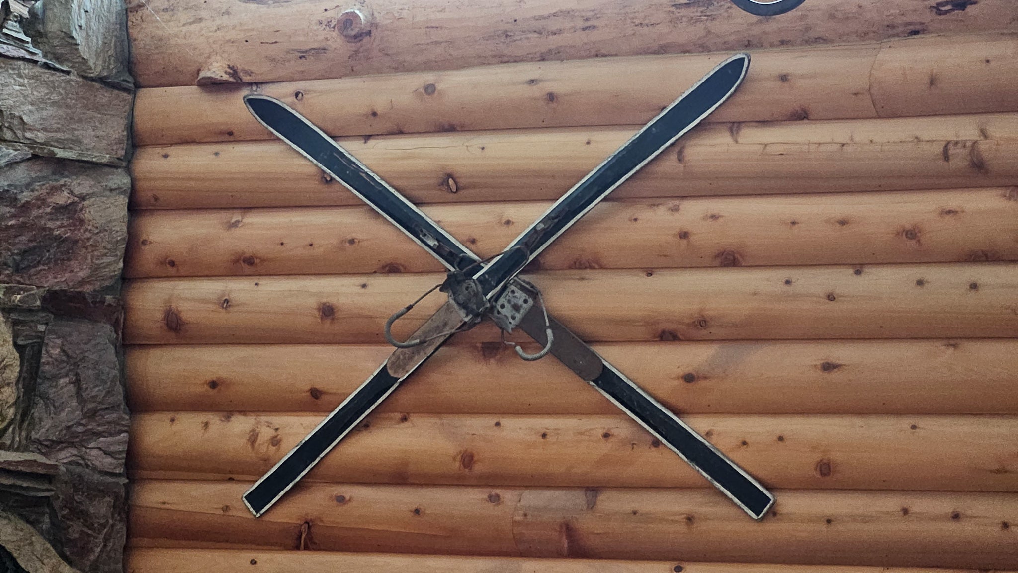 Vintage Black Wooden Skis