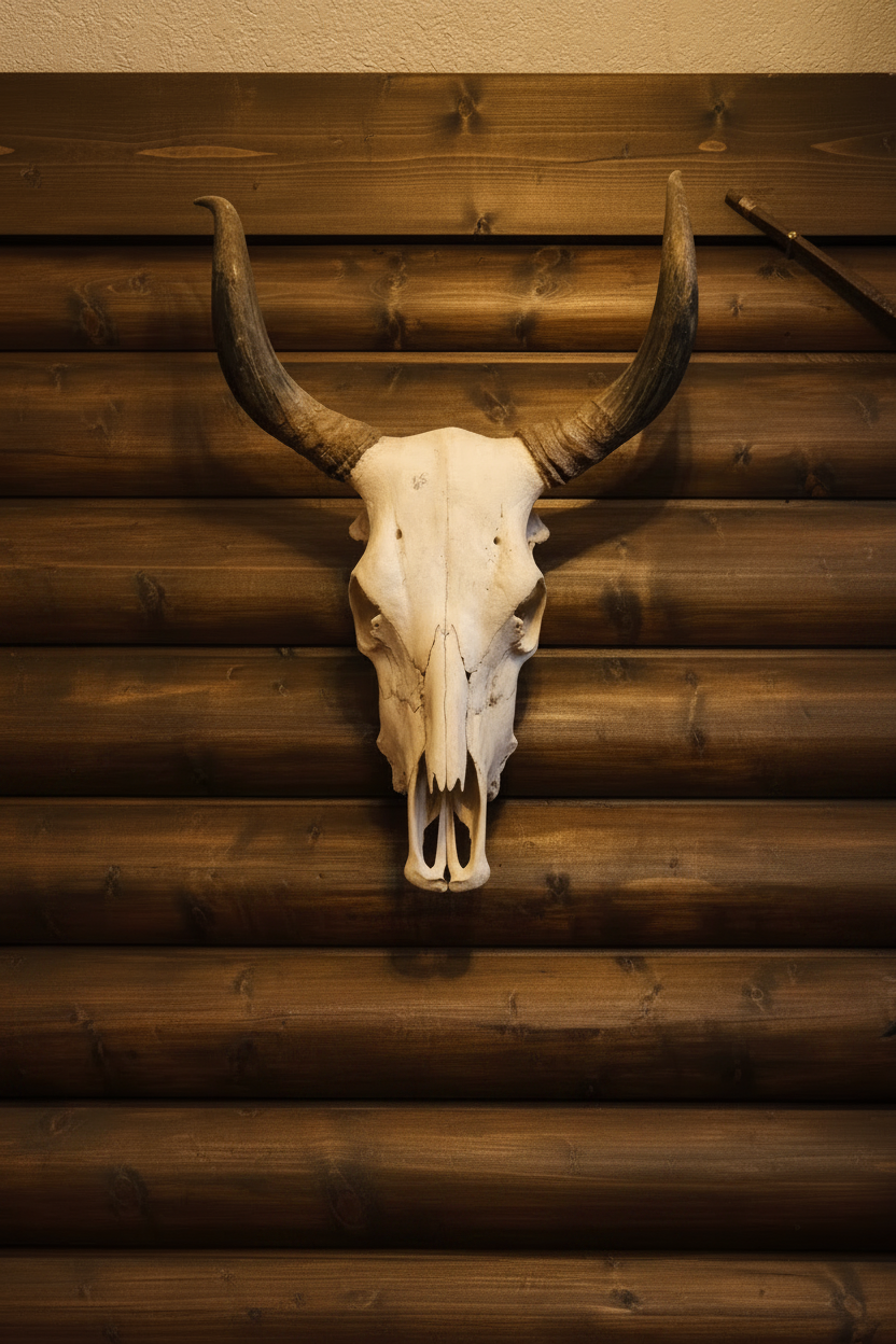 Striking Real Bull Skull