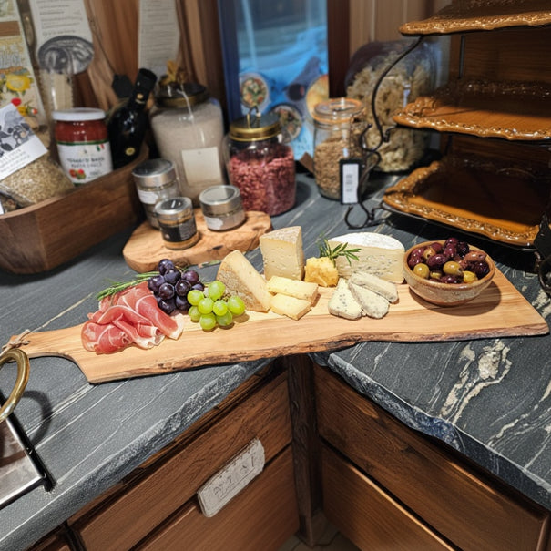 Arte Legno Italian Cheese Board - Real Wood Thin Slab, 10" x 22"