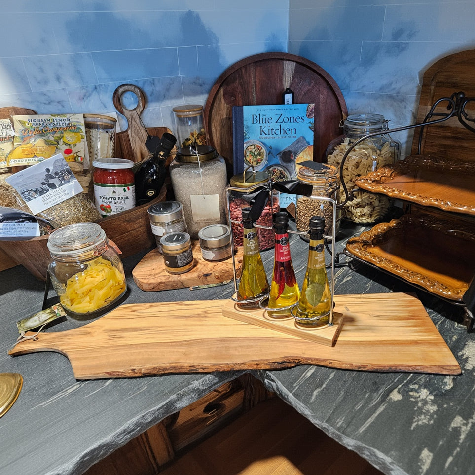 Arte Legno Italian Cheese Board - Real Wood Thin Slab, 10" x 22"